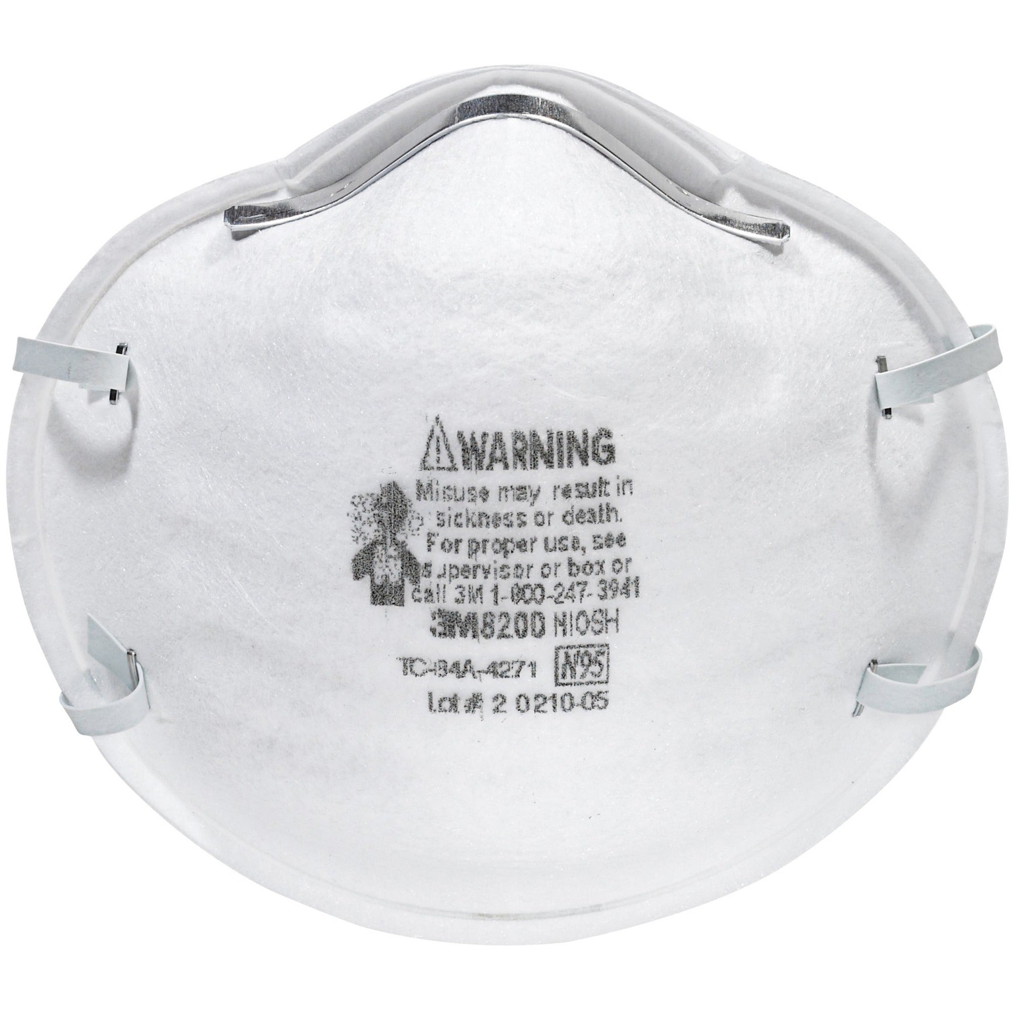 3m-n95-particle-respirator-8200-masks-2-packs-airborne-particle-mold-dust-granular-pesticide-allergen-protection-white-disposable-lightweight-stretchable-adjustable-nose-clip-12-carton_mmm8200h2c - 1