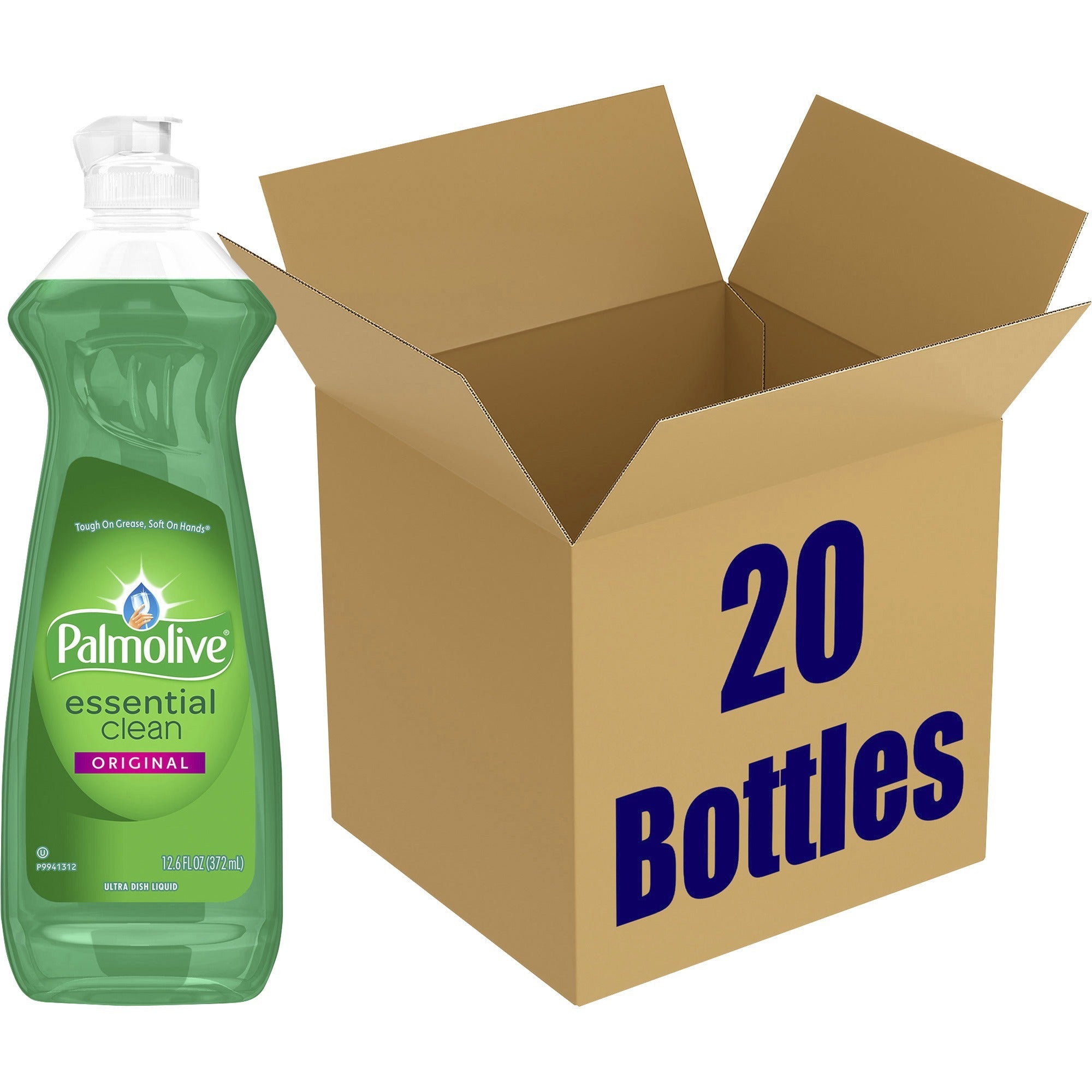Palmolive Original Dish Liquid - 12.6 fl oz (0.4 quart) - 20 / Carton - Phosphate-free, pH Balanced, Long Lasting - Green - 1