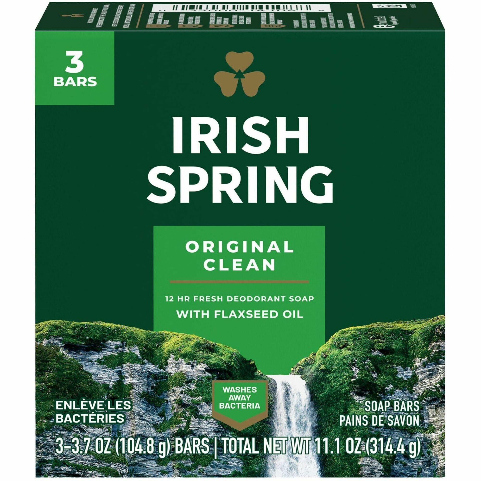 irish-spring-deodorant-bar-soap-with-flaxseed-oil-original-clean-scentfor-375-oz-bacteria-remover-skin-hand-green-paraben-free-phthalate-free-gluten-free-recyclable-18-carton_cpc114177ct - 1