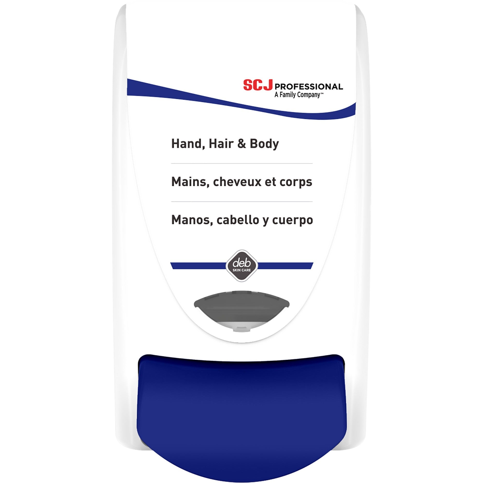 SC Johnson Cleanse Hand, Hair and Body Dispenser - Manual - 1.06 quart Capacity - Hygienic, Push Button, Anti-bacterial, Wear Resistant, Site Window, Locking Mechanism - White - 1Each