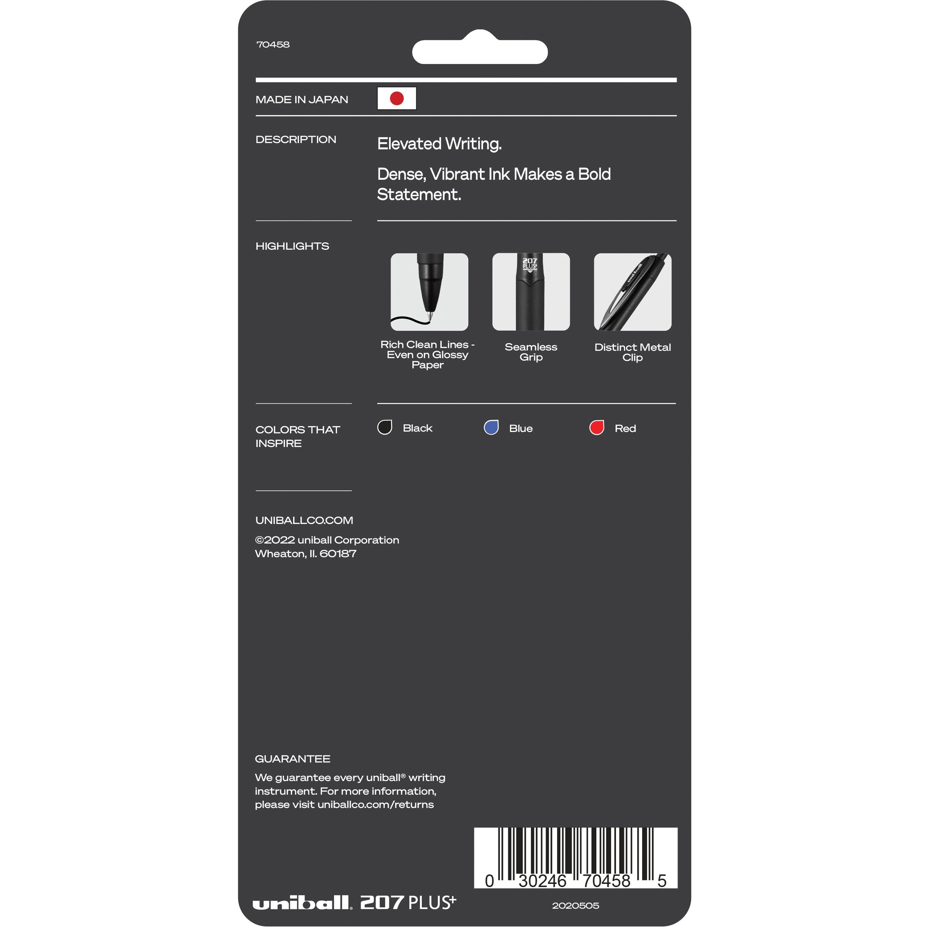 uniball-207-plus+-gel-pen-medium-pen-point-07-mm-pen-point-size-retractable-assorted-gel-based-nanofiber-ink-ink-black-metal-barrel-4-pack_ubc70458 - 2