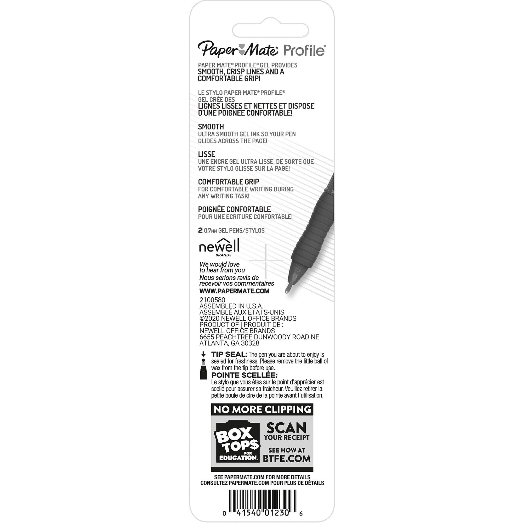 paper-mate-profile-retractable-gel-pens-medium-pen-point-07-mm-pen-point-size-retractable-black-gel-based-ink-2-pack_pap2096535 - 2