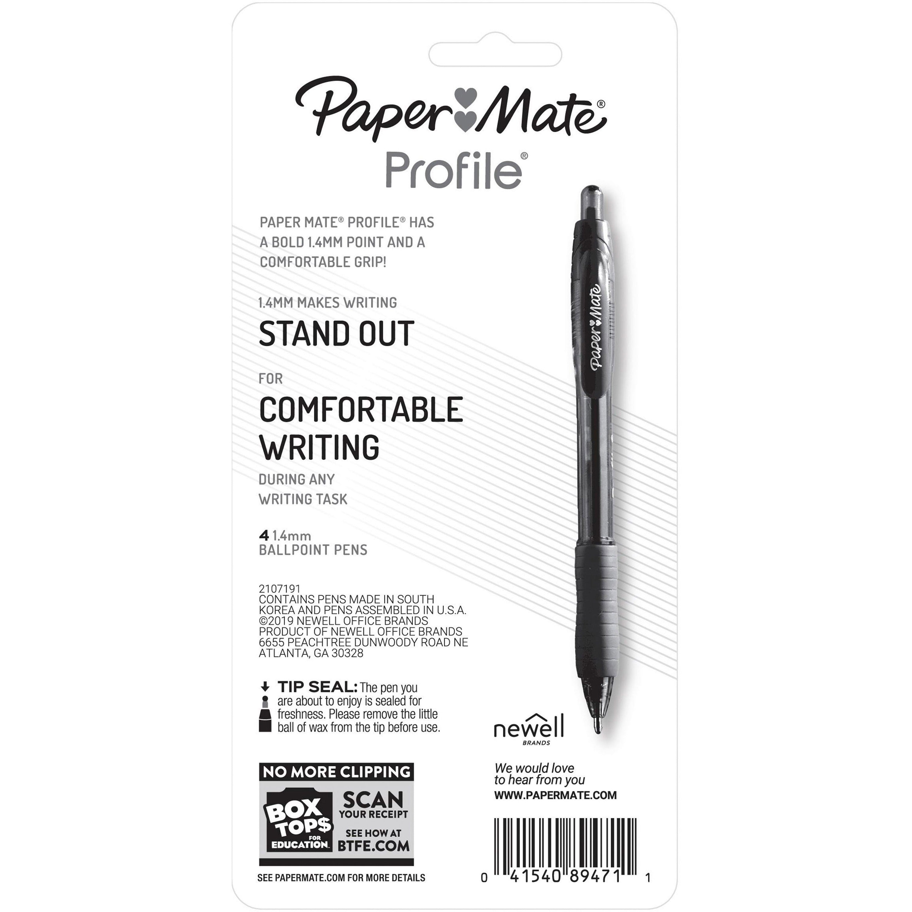 paper-mate-profile-retractable-gel-pens-medium-pen-point-07-mm-pen-point-size-retractable-black-gel-based-ink-4-pack_pap2097013 - 2