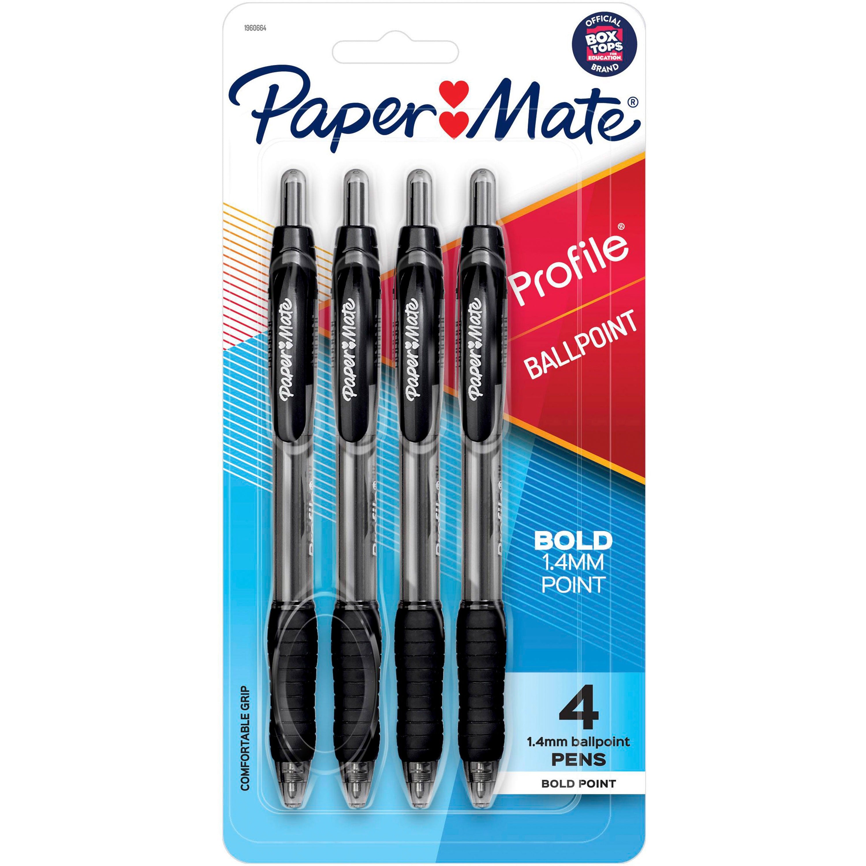 paper-mate-profile-retractable-gel-pens-medium-pen-point-07-mm-pen-point-size-retractable-black-gel-based-ink-4-pack_pap2097013 - 1
