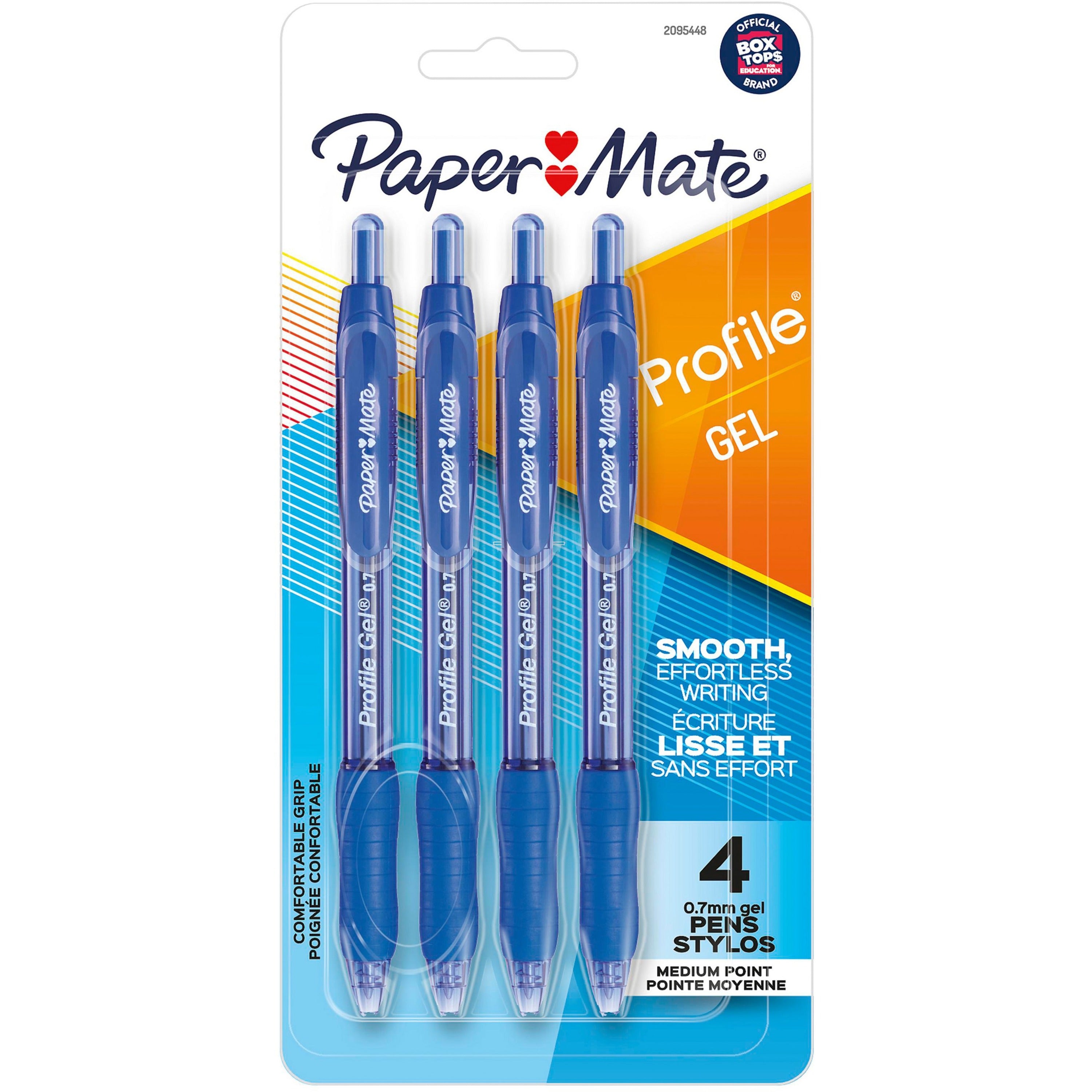 paper-mate-profile-07mm-retractable-gel-pen-medium-pen-point-07-mm-pen-point-size-retractable-blue-gel-based-ink-4-pack_pap2095448 - 1