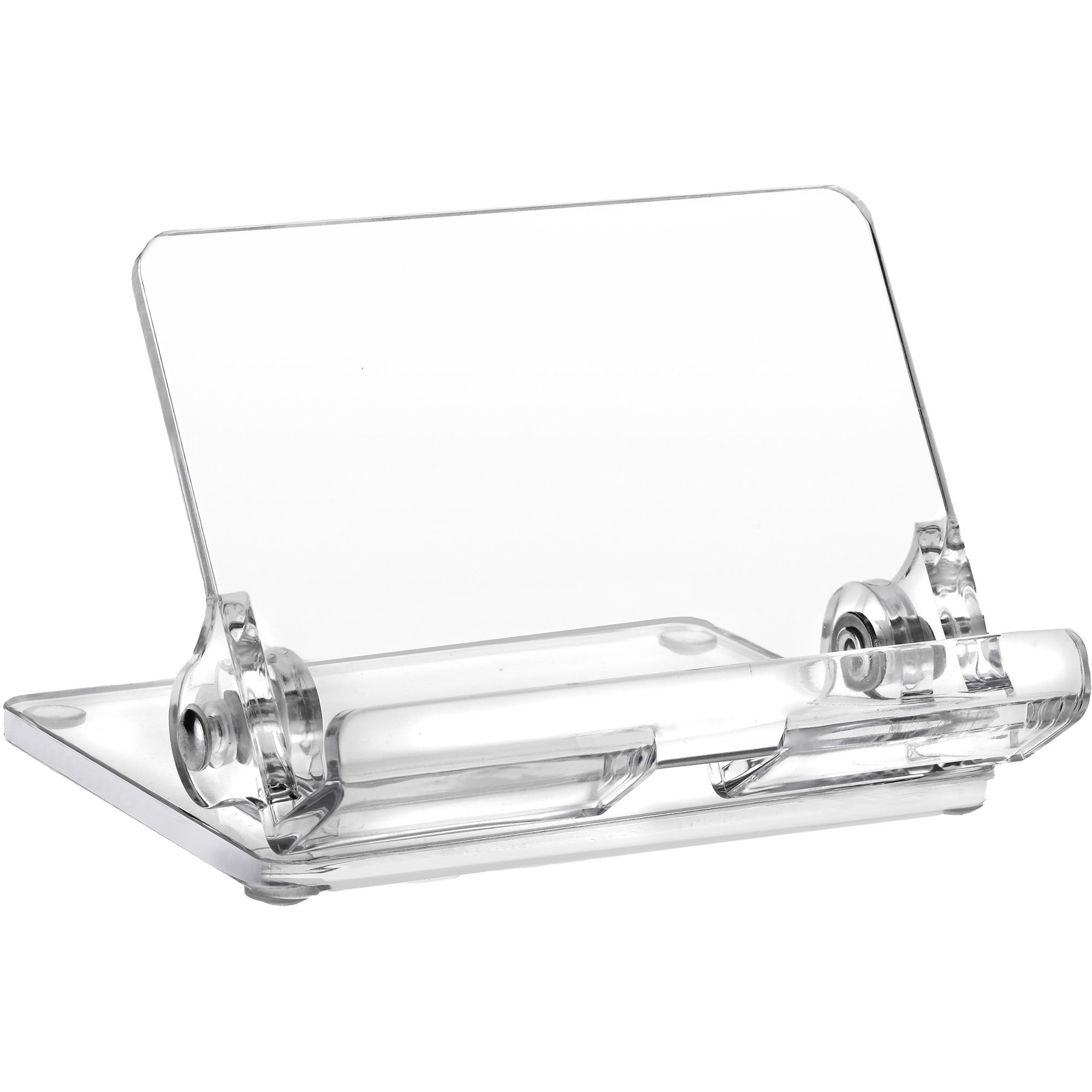kantek-acrylic-mobile-phone-stand-portrait-landscape-acrylic-clear-adjustable-angle-foldable-non-skid-feet_ktkats600 - 1