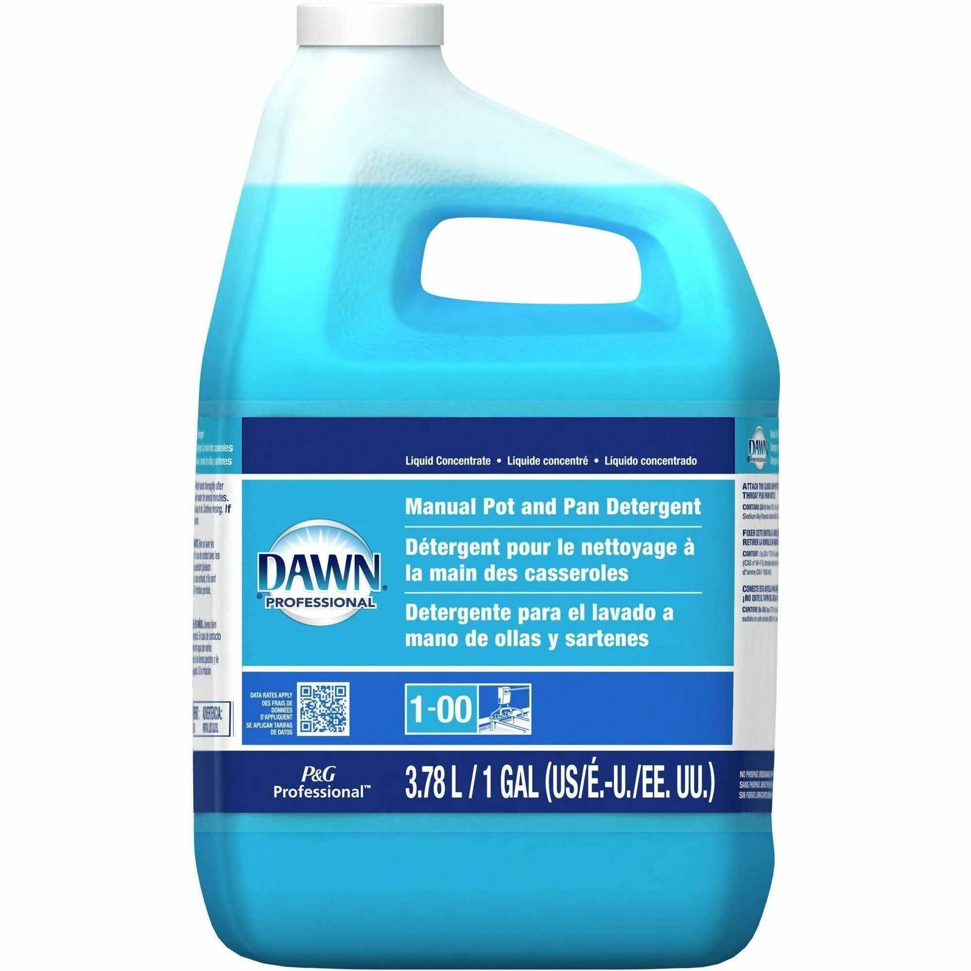 Dawn Manual Pot/Pan Detergent - Concentrate Liquid - 128 fl oz (4 quart) - Original Scent - 4 / Carton - Blue