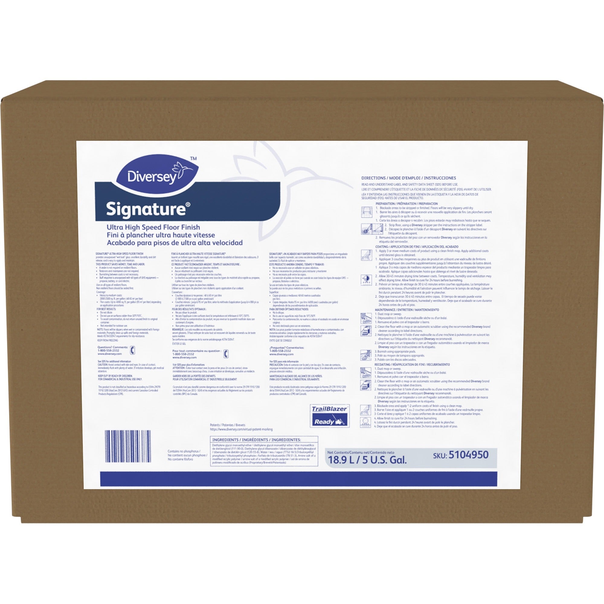 diversey-signature-uhs-floor-finish-ready-to-use-liquid-640-fl-oz-20-quart-ammonia-scent-1-box-white_dvo5104950 - 2