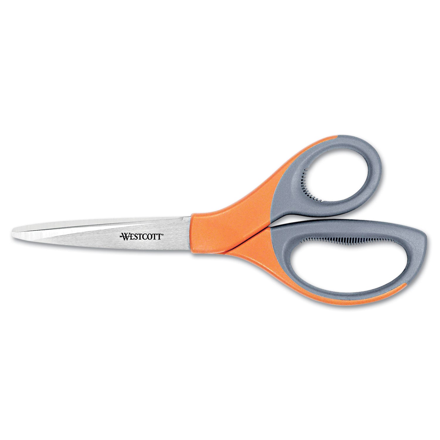 Elite Series Stainless Steel Shears, 8" Long, 3.5" Cut Length, Orange Straight Handle -