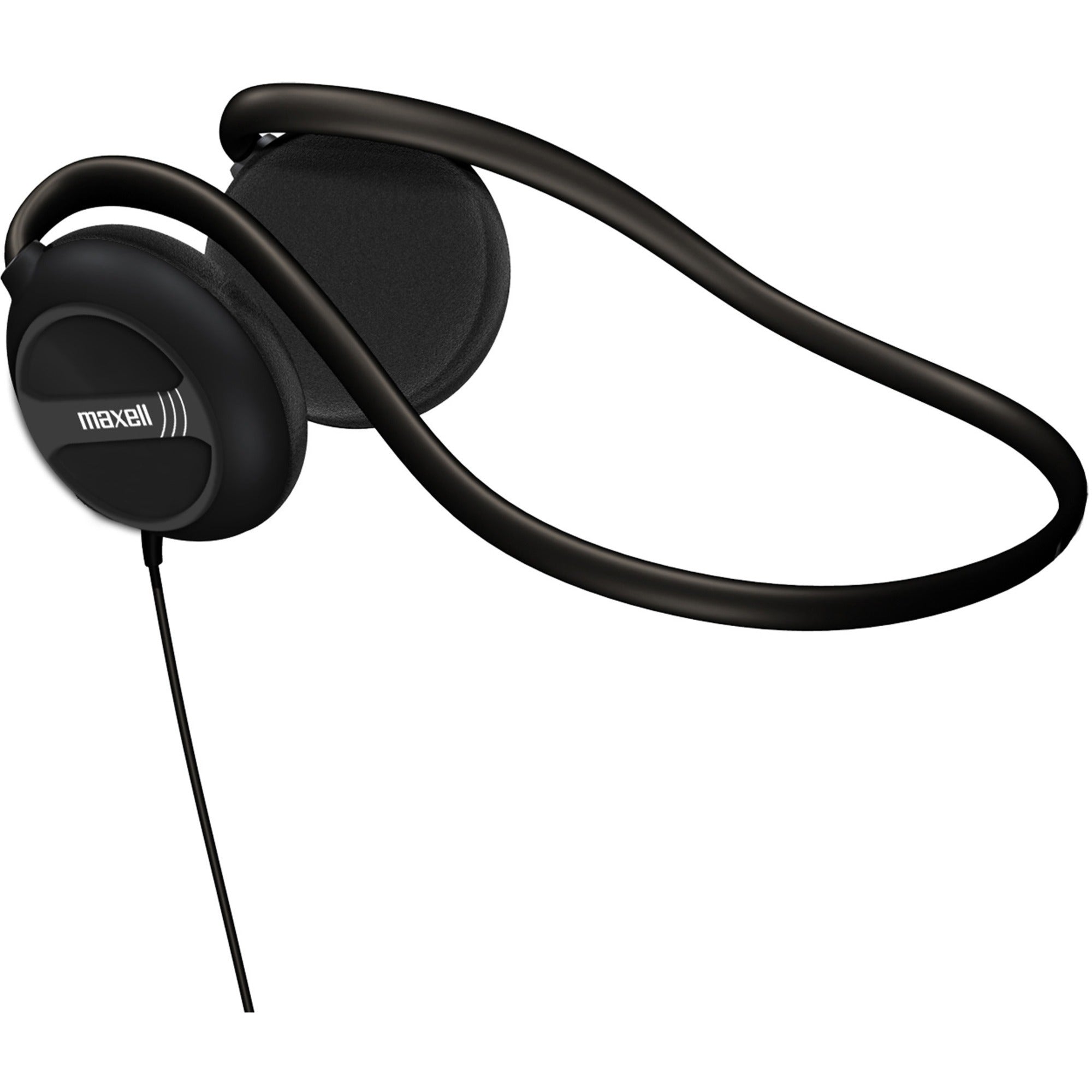 Maxell Stereo Neckbands - Stereo - Black - Mini-phone (3.5mm) - Wired - 32 Ohm - 16 Hz 24 kHz - Nickel Plated Connector - Behind-the-neck - Binaural - Ear-cup - 1 -