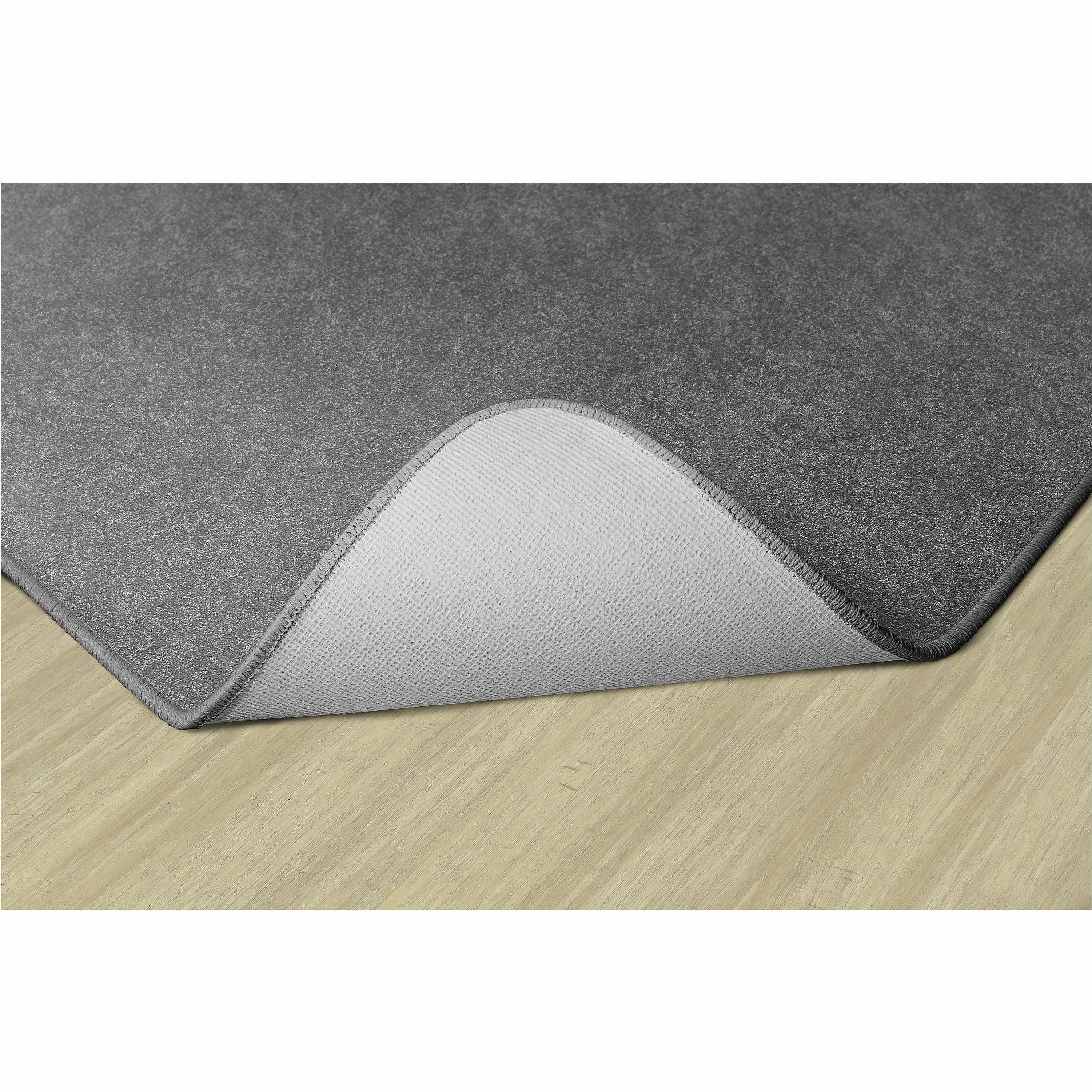 Flagship Carpets Amerisoft Solid Color Rug - 48" Length x 72" Width - Rectangle - Gray - Polyester, Nylon - 2