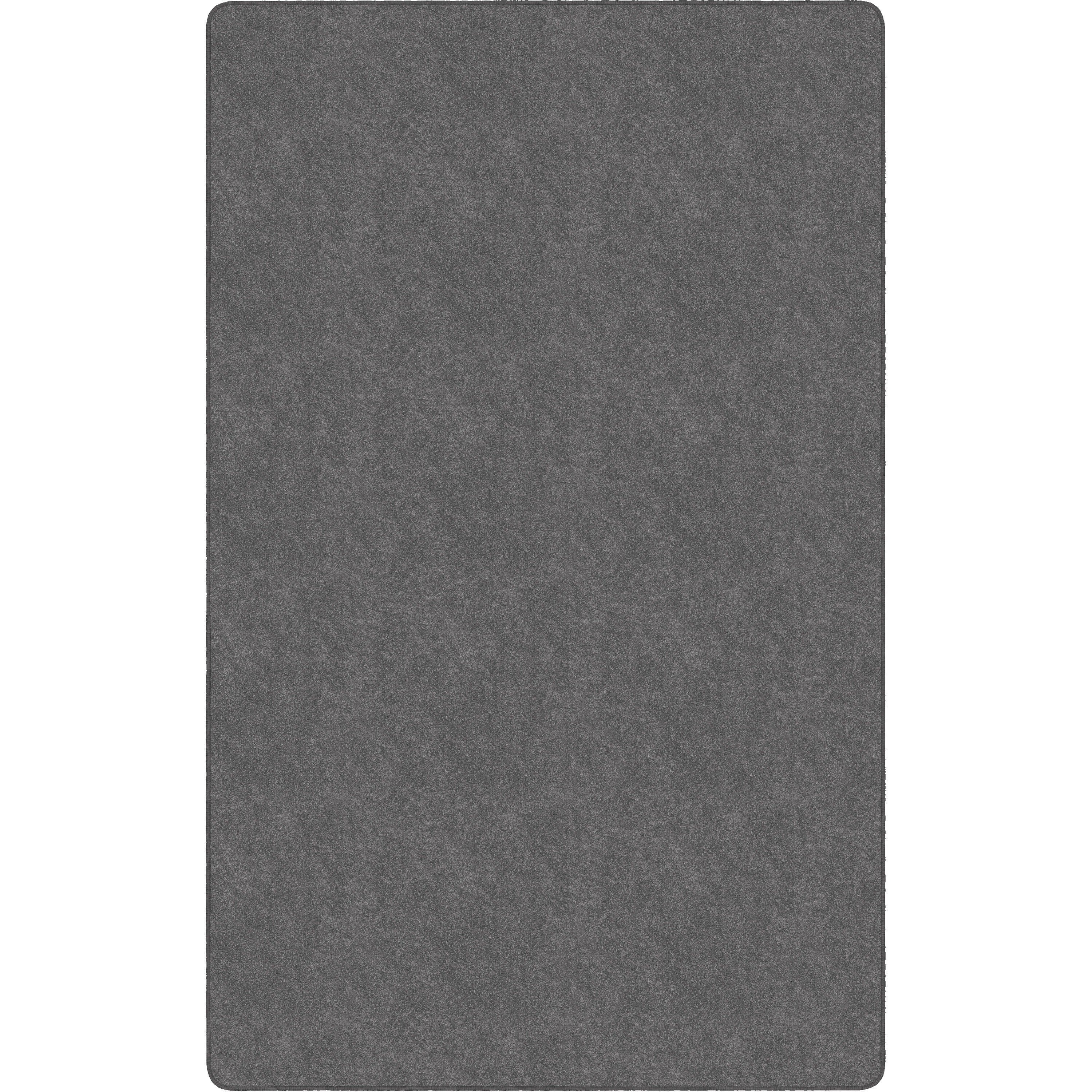 Flagship Carpets Amerisoft Solid Color Rug - 48" Length x 72" Width - Rectangle - Gray - Polyester, Nylon - 1