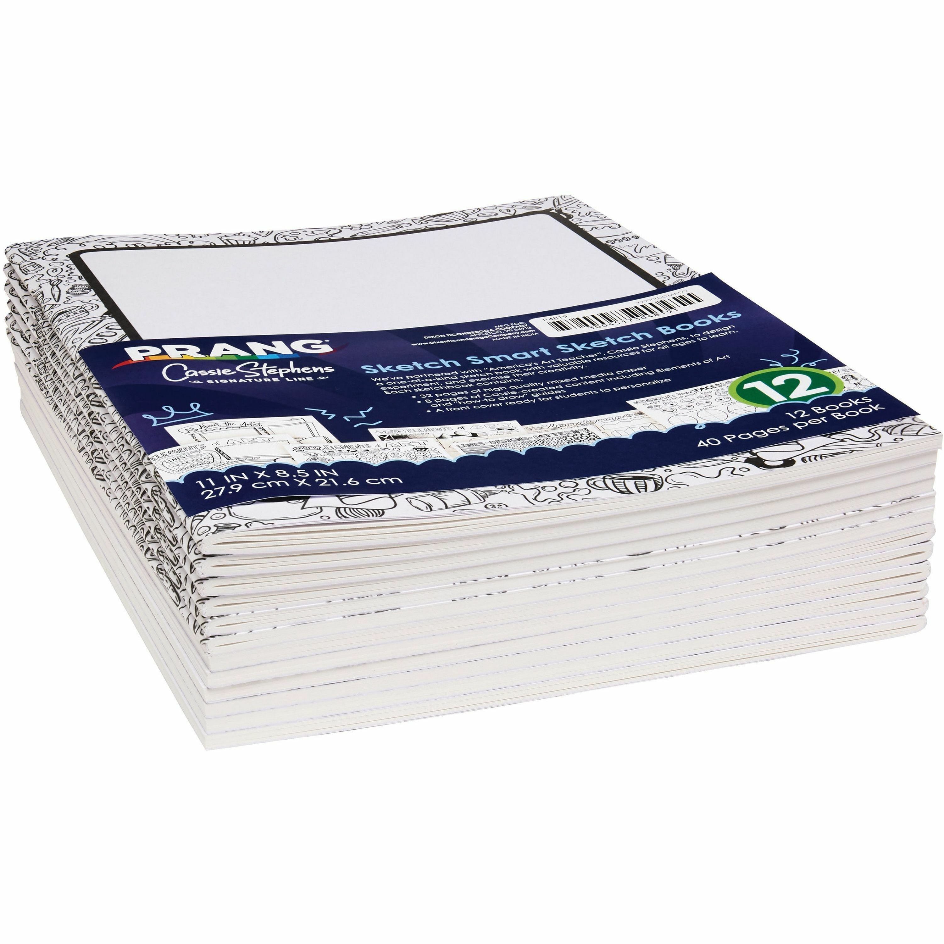 Prang Sketch Smart Sketch Book - 40 Sheets - Letter - 8 1/2" x 11" - White Paper - Acid-free Paper, Heavyweight Sheet - 1 Each - 2