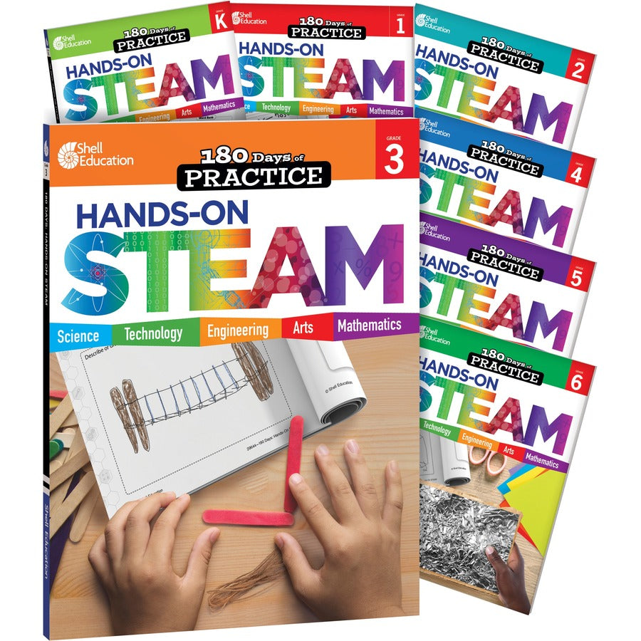 shell-education-180-days-hands-on-steam-grade-k-printed-book-book-grade-k-english_shl29643 - 2
