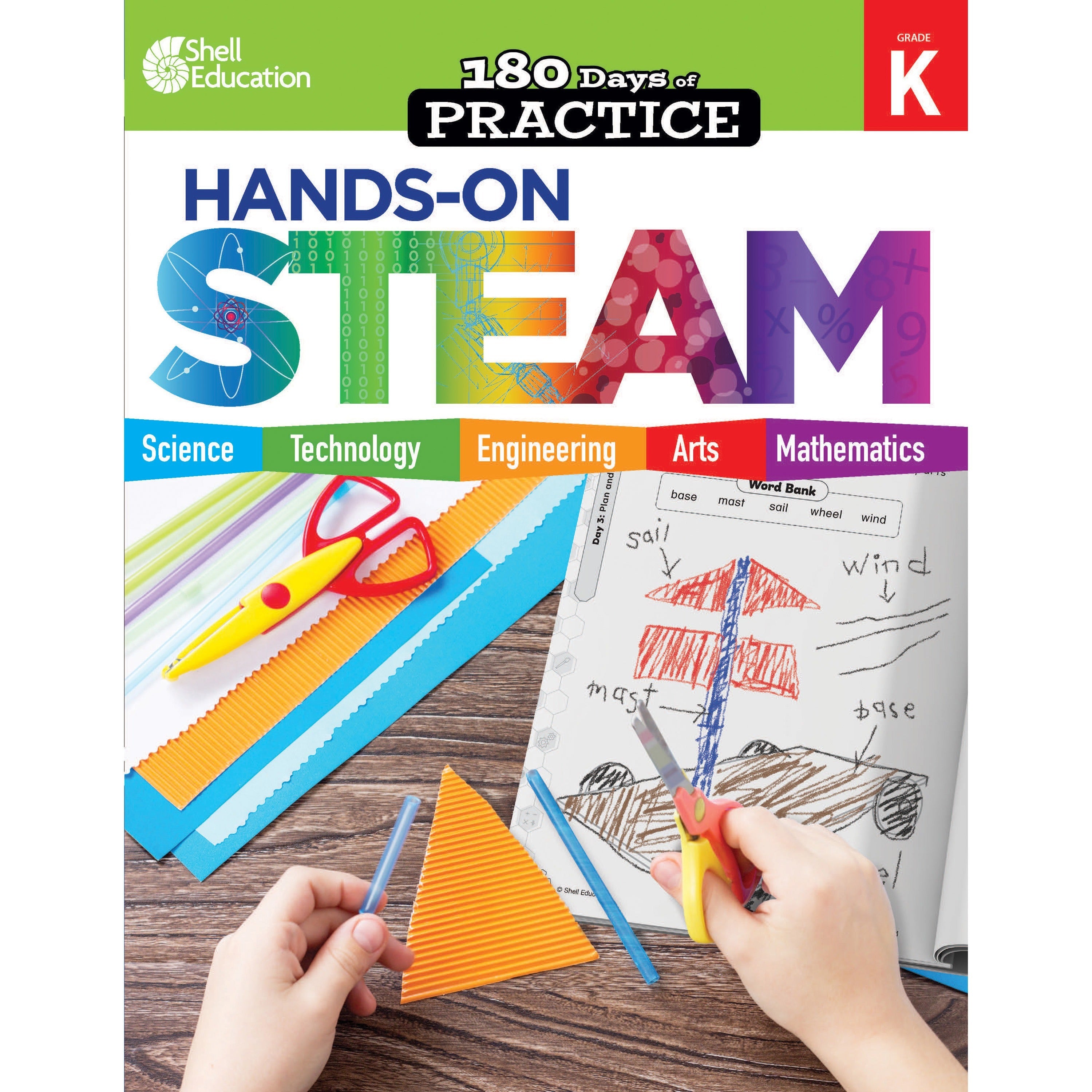 shell-education-180-days-hands-on-steam-grade-k-printed-book-book-grade-k-english_shl29643 - 1