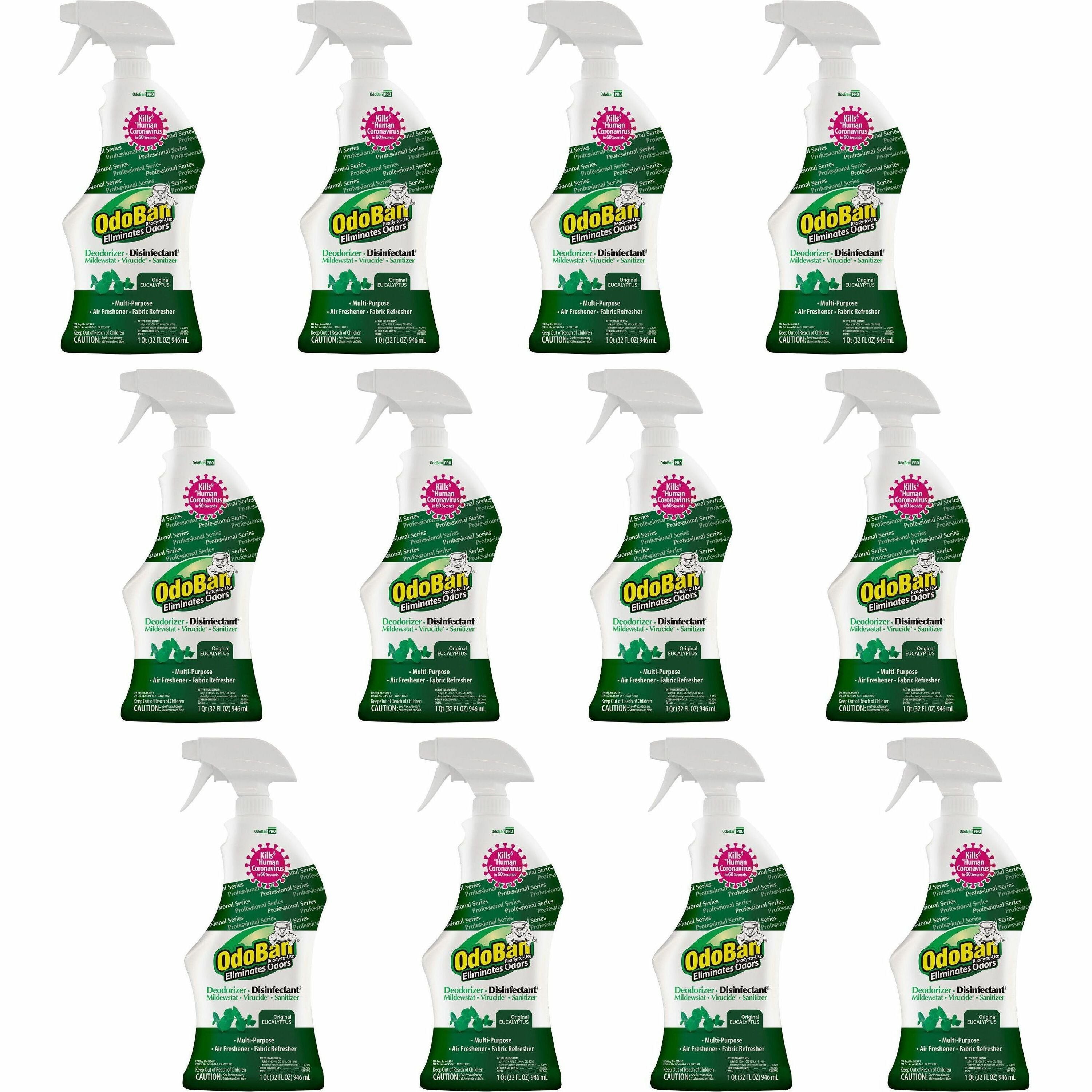 odoban-eucalyptus-deodorizer-disinfectant-spray-ready-to-use-32-fl-oz-1-quart-original-eucalyptus-scent-12-carton-deodorize-residue-free-freshen-mildewstatic-green_odo910062q12ct - 1