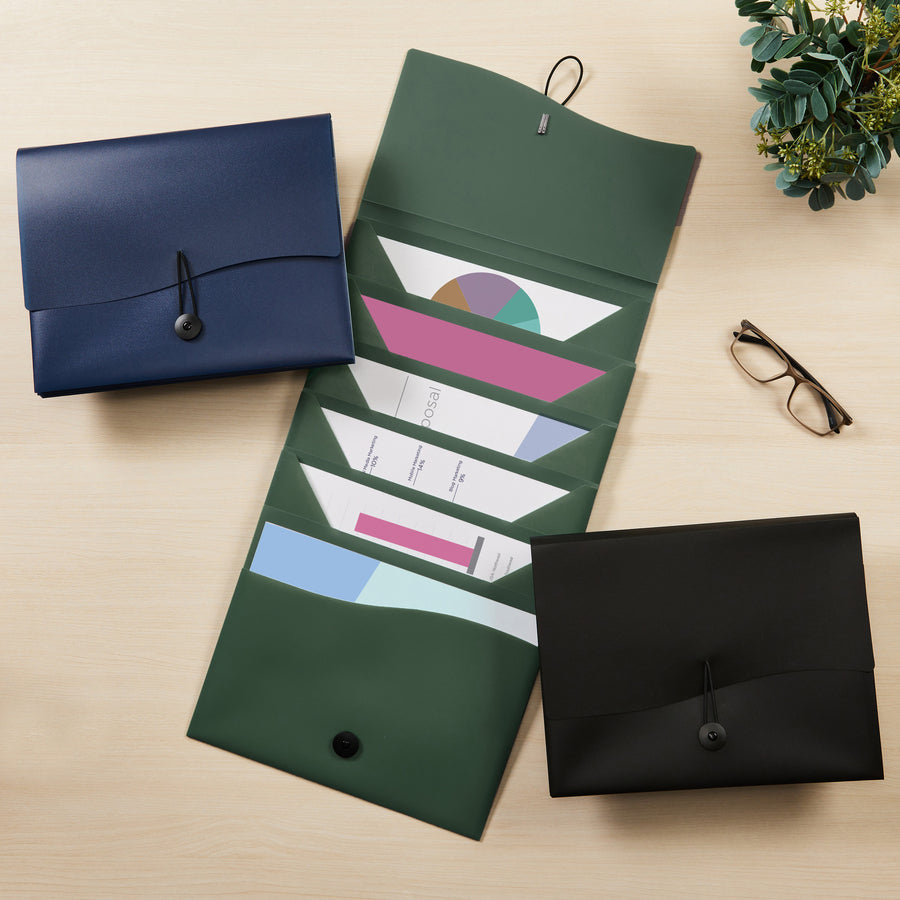avery-slide-&-view-letter-organizer-folder-8-1-2-x-11-40-sheet-capacity-6-pockets-plastic-poly-polypropylene-sage-1-each_ave73546 - 2