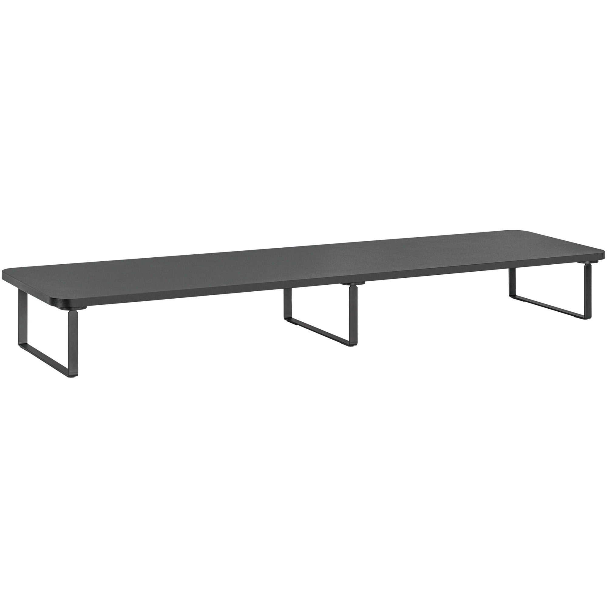 lorell-quick-install-monitor-laptop-riser-48-height-x-394-width-x-102-depth-powder-coated-steel-particleboard-silicone-black_llr99556 - 1