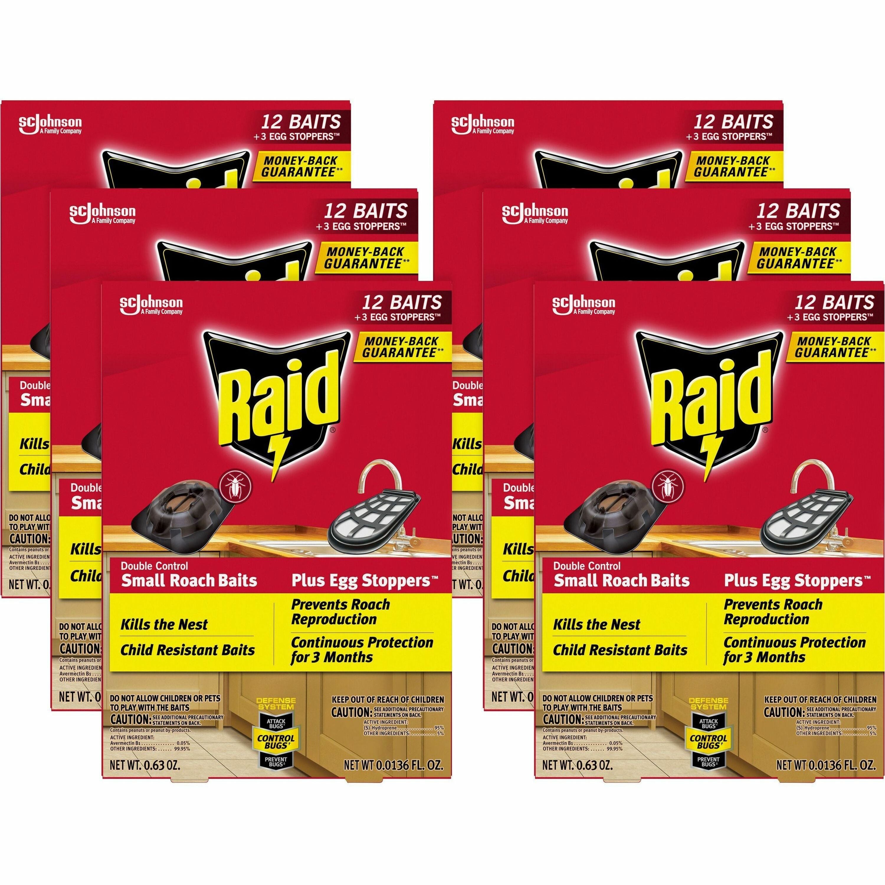 raid-double-control-small-roach-baits-cockroaches-red-6-carton_sjn334861ct - 1