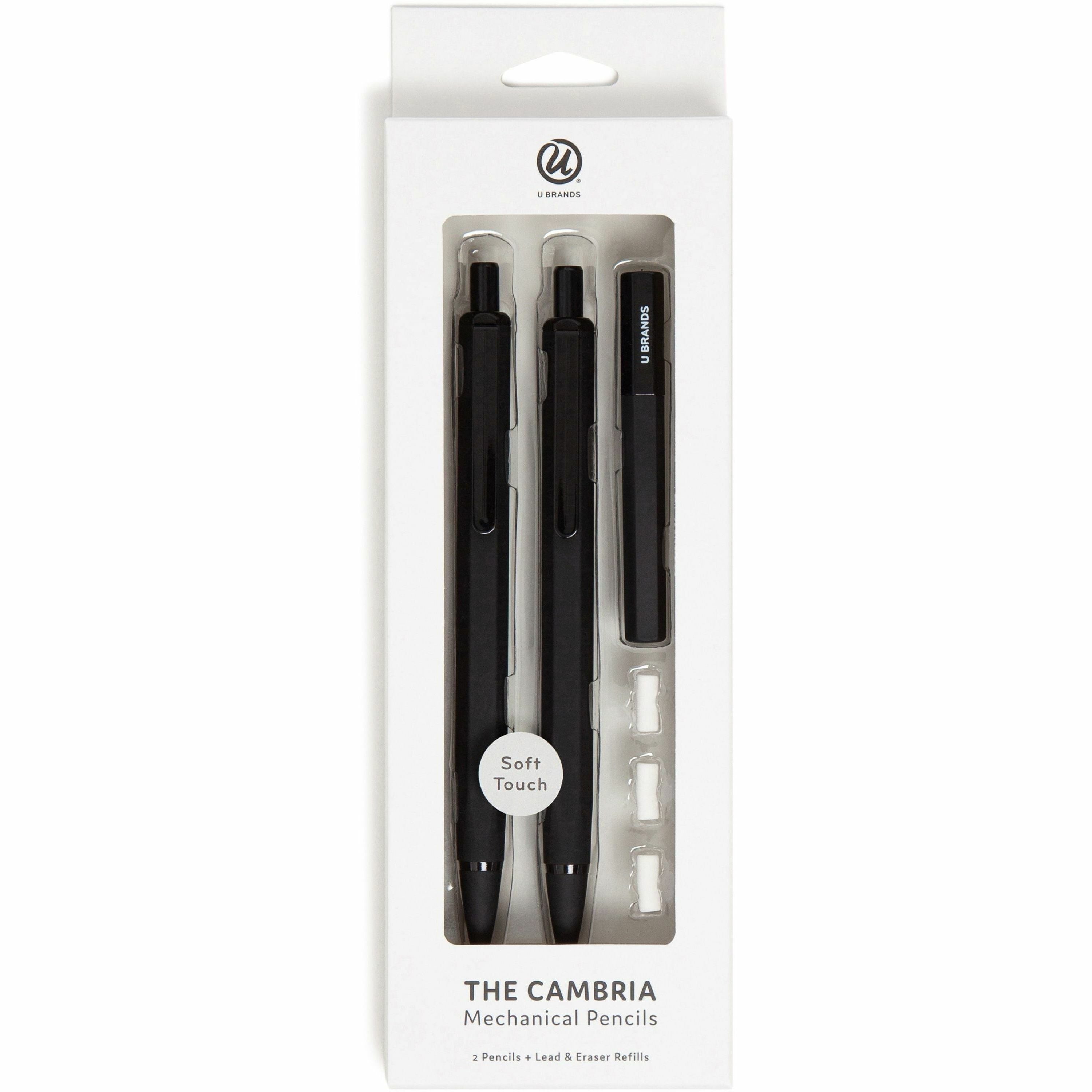 u-brands-cambria-mechanical-pencils-#2-lead-refillable-matte-black-barrel-1-pack_ubr2410u0424 - 1
