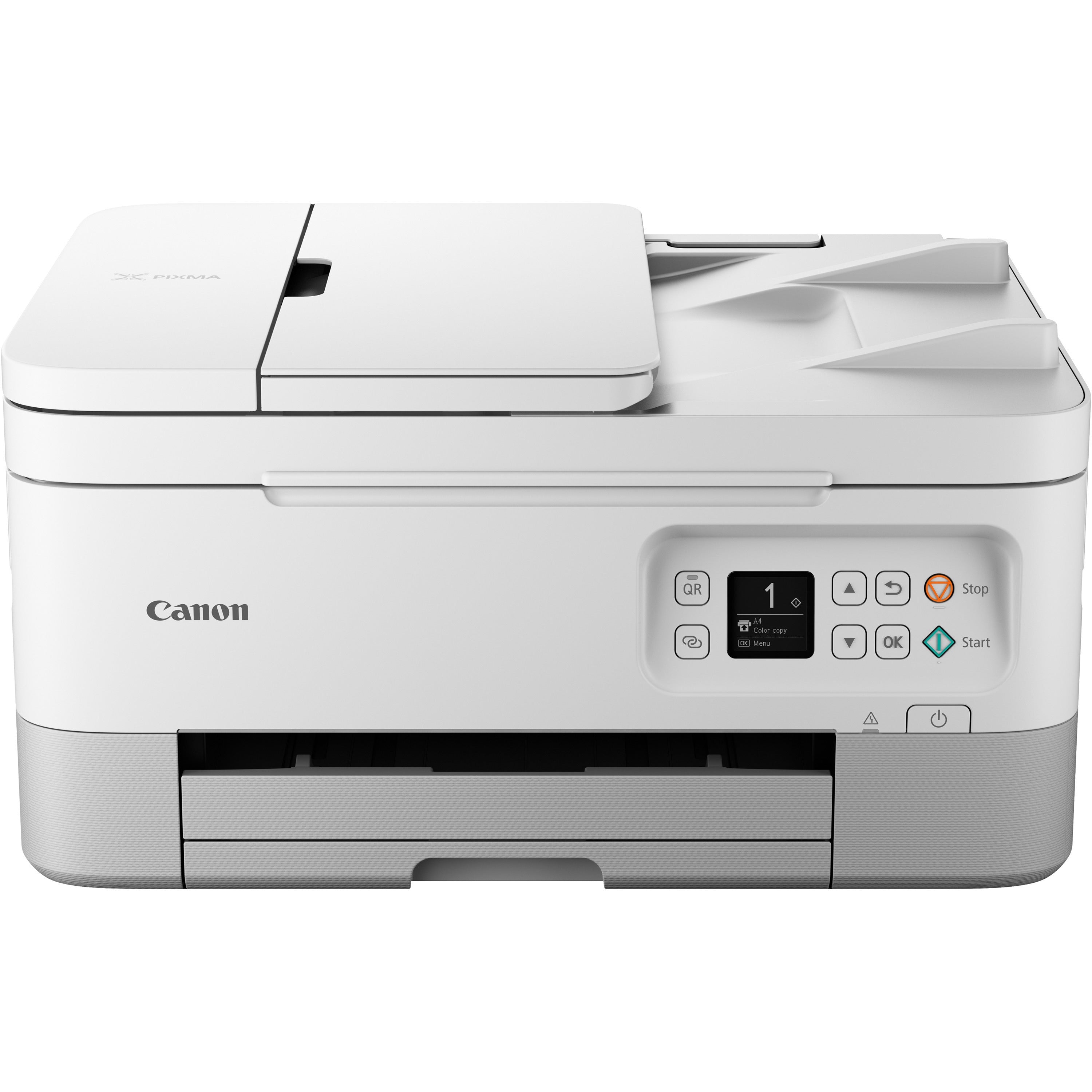 Canon PIXMA TR7020WH Wireless Inkjet Multifunction Printer - Color - White - Copier/Printer/Scanner - 4800 x 1200 dpi Print - Automatic Duplex Print - Color Flatbed Scanner - 1200 dpi Optical Scan - Wireless LAN - Wireless PictBridge, Apple AirPrint,