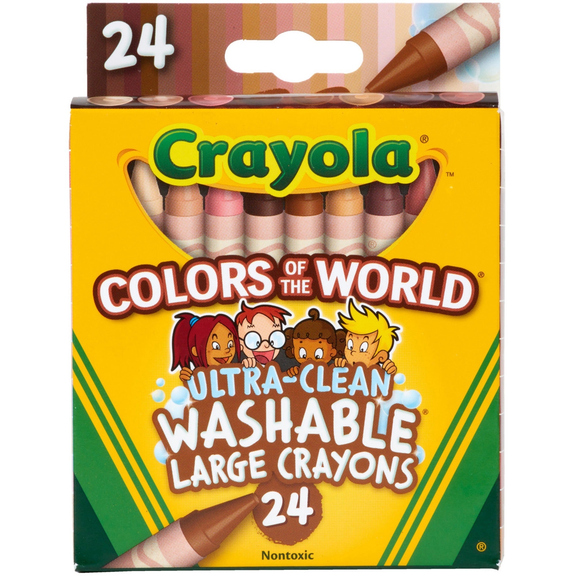 crayola-ultra-clean-washabe-large-crayons-assorted-almond-rose-gold-24-pack_cyo520134 - 1