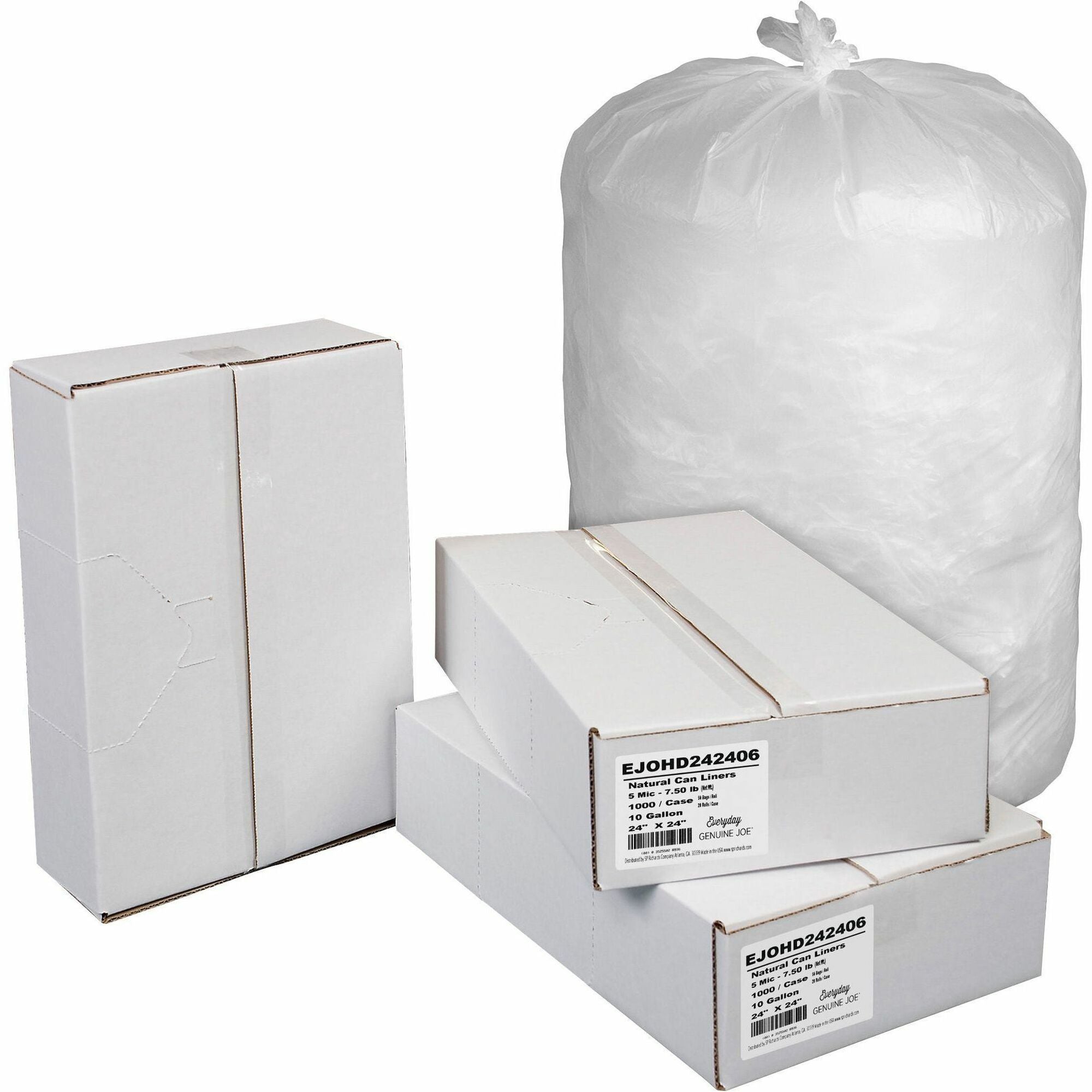 everyday-genuine-joe-high-density-can-liners-10-gal-capacity-24-width-x-24-length-020-mil-5-micron-thickness-high-density-natural-resin-1000-carton-office-waste-receptacle_ejohd242406 - 1