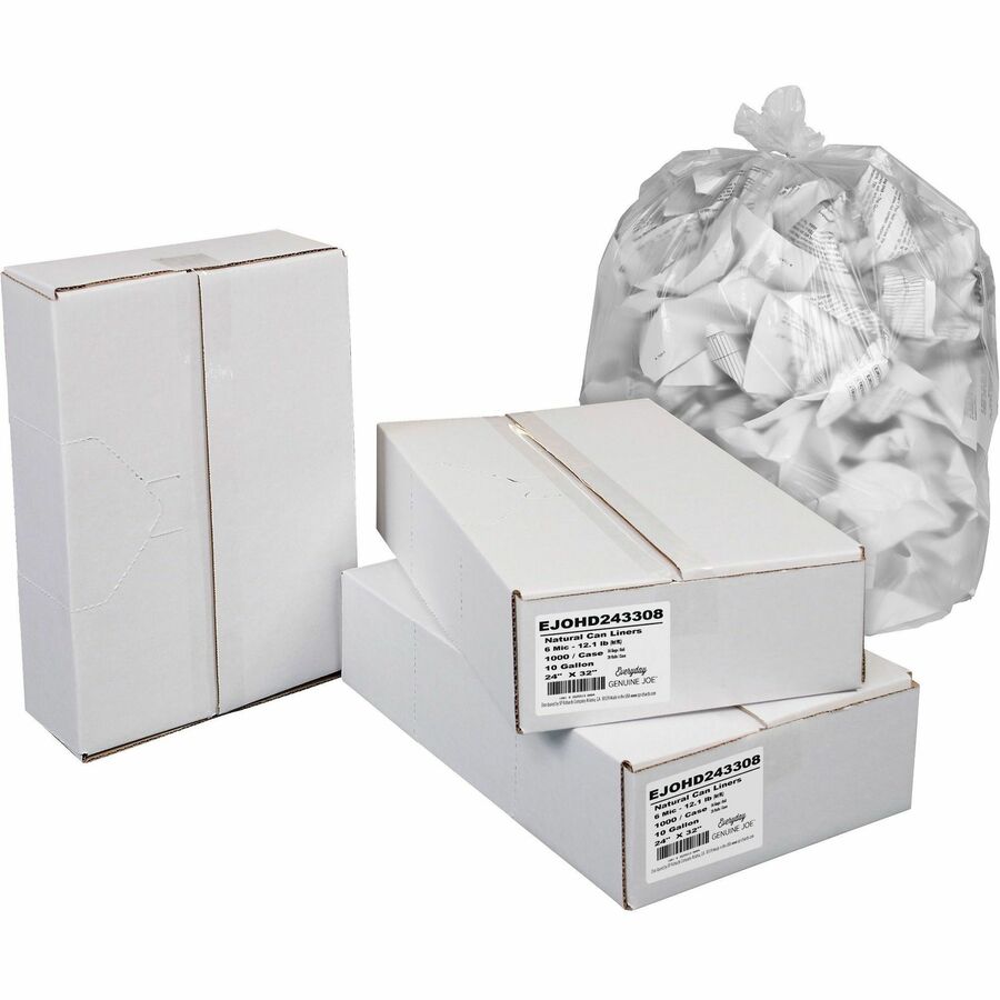 everyday-genuine-joe-high-density-can-liners-16-gal-capacity-24-width-x-32-length-024-mil-6-micron-thickness-high-density-clear-resin-1000-carton-office-waste-receptacle_ejohd243308 - 2