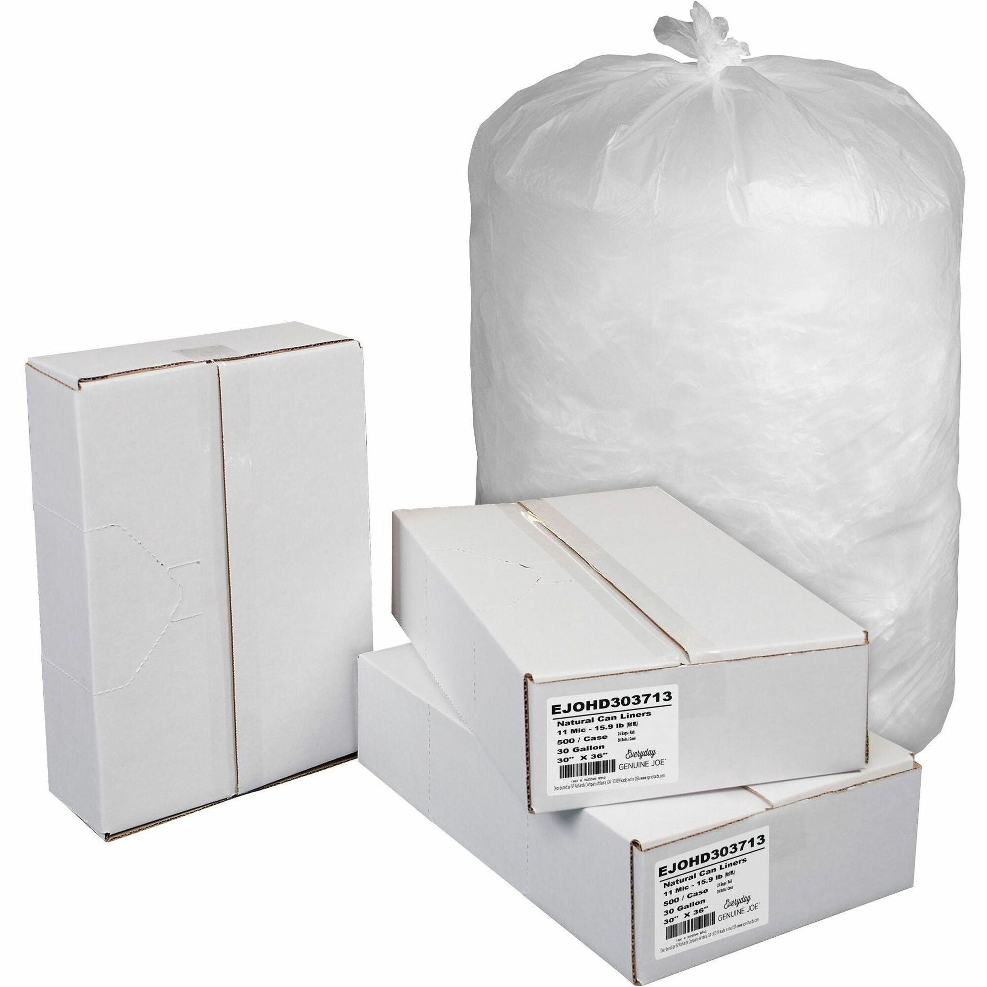 everyday-genuine-joe-high-density-can-liners-30-gal-capacity-30-width-x-36-length-043-mil-11-micron-thickness-high-density-natural-resin-500-carton-office-waste-receptacle_ejohd303713 - 1