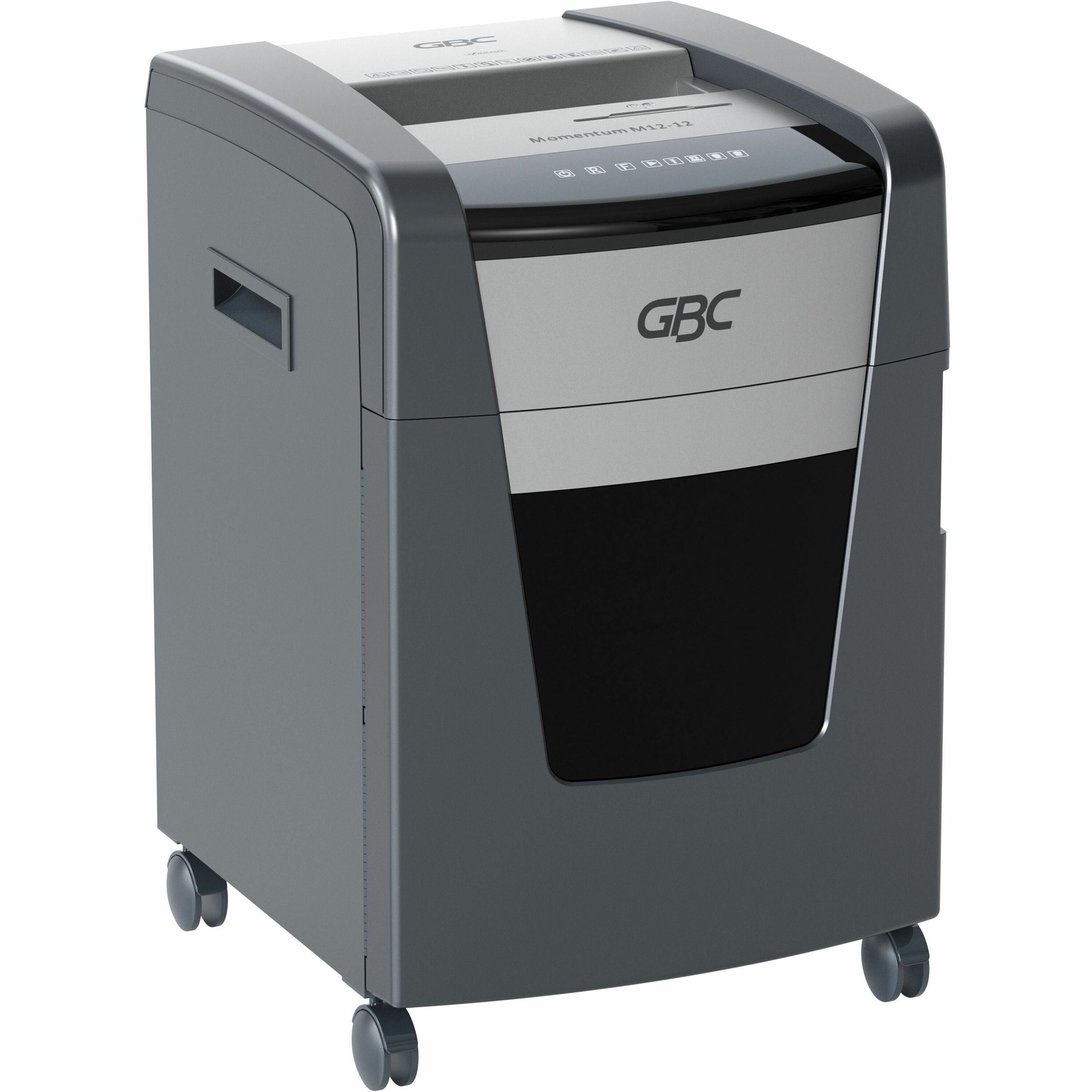 gbc-momentum-paper-shredder-m12-12-micro-cut-anti-jam-12-sheets-continuous-shredder-micro-cut-12-per-pass-for-shredding-cd-credit-card-junk-mail-staples-paper-clip-dvd-0078-x-0594-shred-size-9-throat-12-gal-wastebin-capaci_gbcwsm177003 - 1