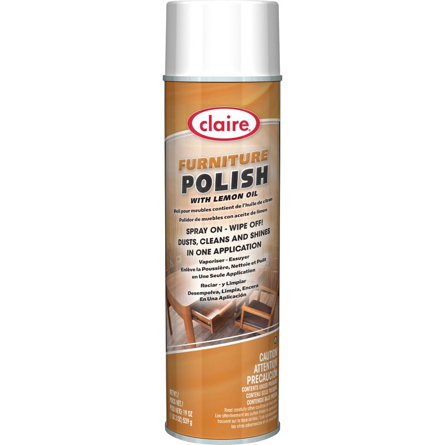 claire-multi-surface-furniture-polish-19-oz-119-lb-fresh-lemon-scent-12-carton-dust-free-pleasant-scent-easy-to-use-brown_cgccl811ct - 2