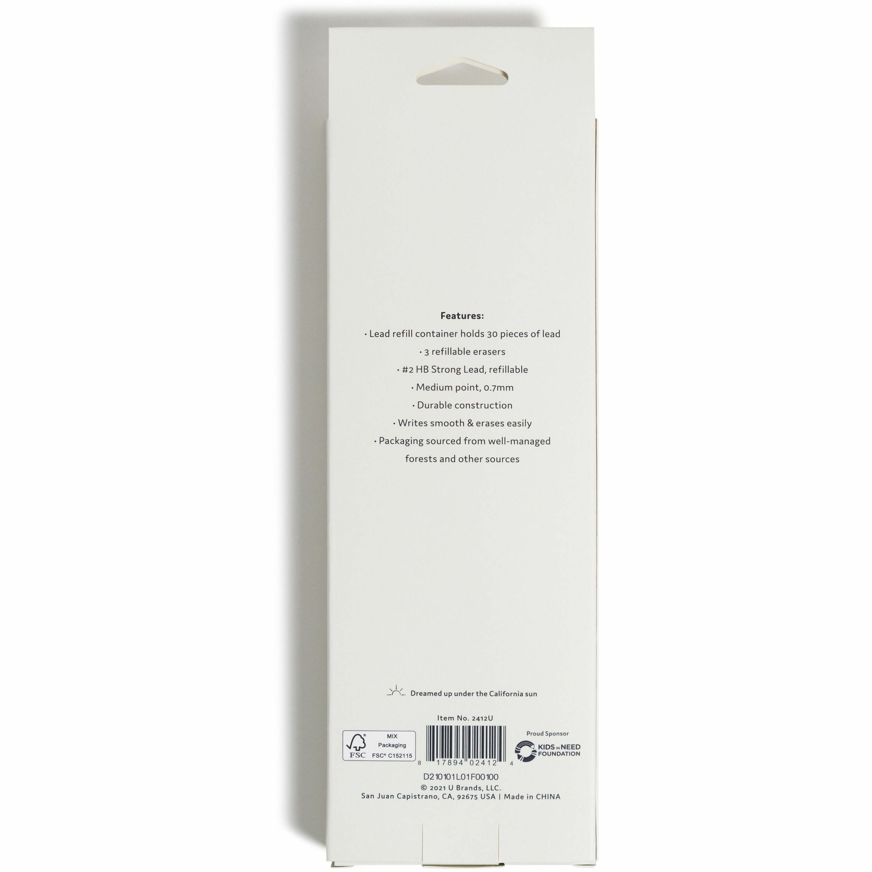 u-brands-cambria-mechanical-pencils-#2-lead-refillable-matte-blush-barrel-1-pack_ubr2412u0424 - 2