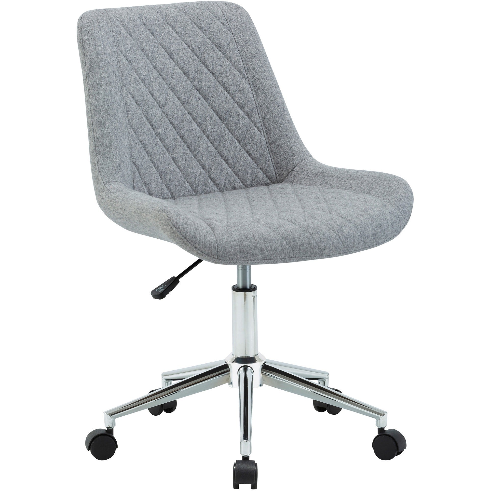 LYS Low Back Office Chair - Gray Plywood, Fabric Seat - Gray Plywood, Fabric Back - Low Back - 1 Each - 1
