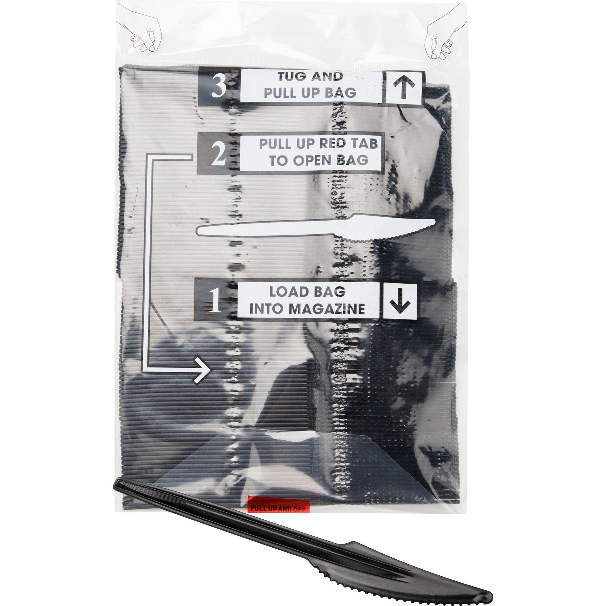 mind-reader-cutlery-dispenser-utensil-refill-100-pack-knife-kitchen-breakroom-black_emspknife100 - 1