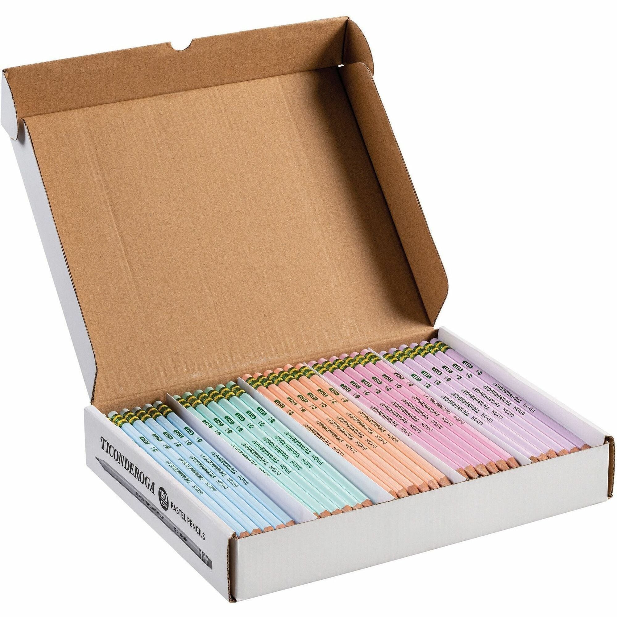 dixon-wood-pencils-graphite-lead-assorted-wood-barrel-150-box_dixx13750 - 1