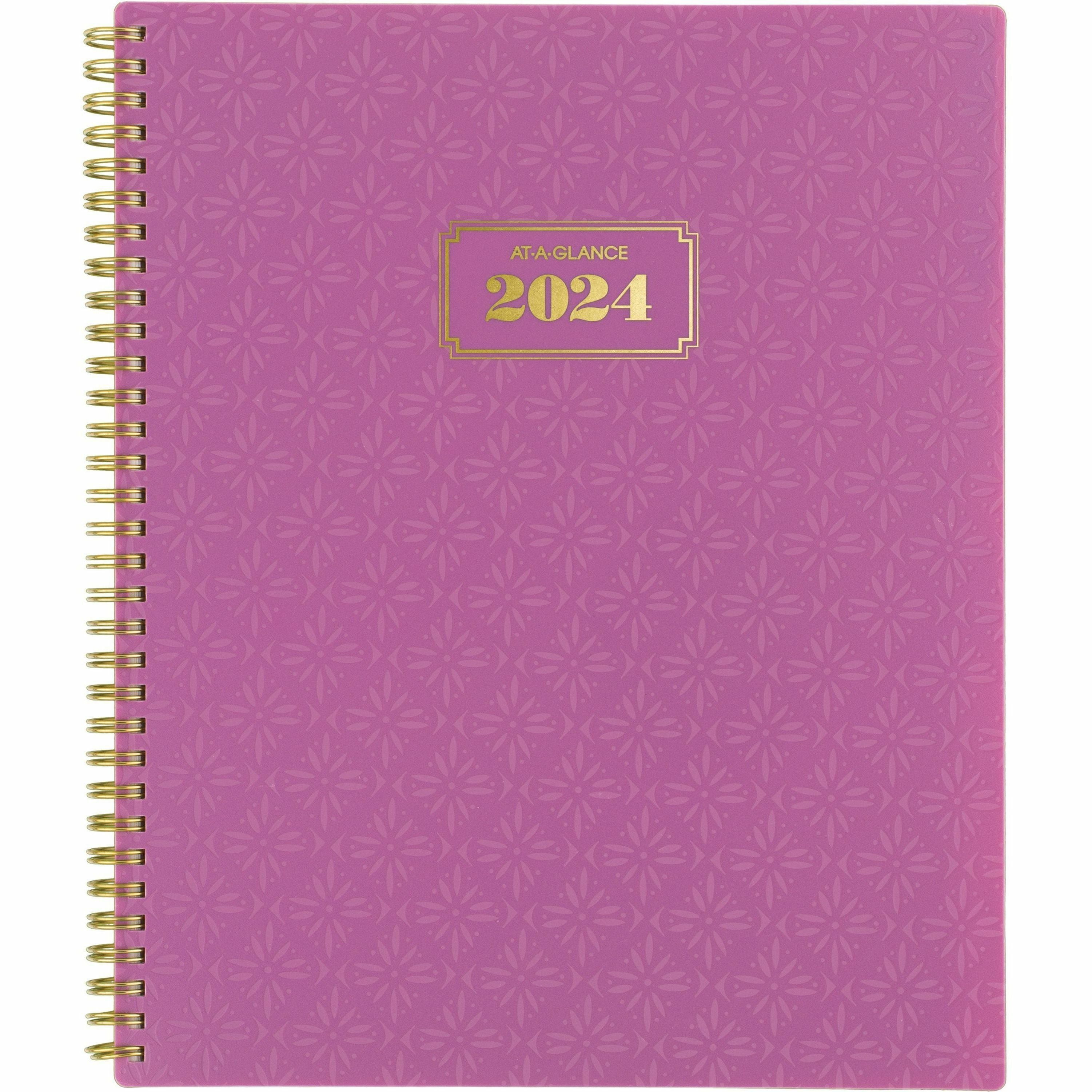 at-a-glance-badge-weekly-monthly-planner-large-size-weekly-monthly-13-month-january-2024-january-2025-8-1-2-x-11-sheet-size-twin-wire-purple-white-paper-bleed-resistant-dated-planning-page-reference-calendar-durable-flexib_aag1675t905 - 2