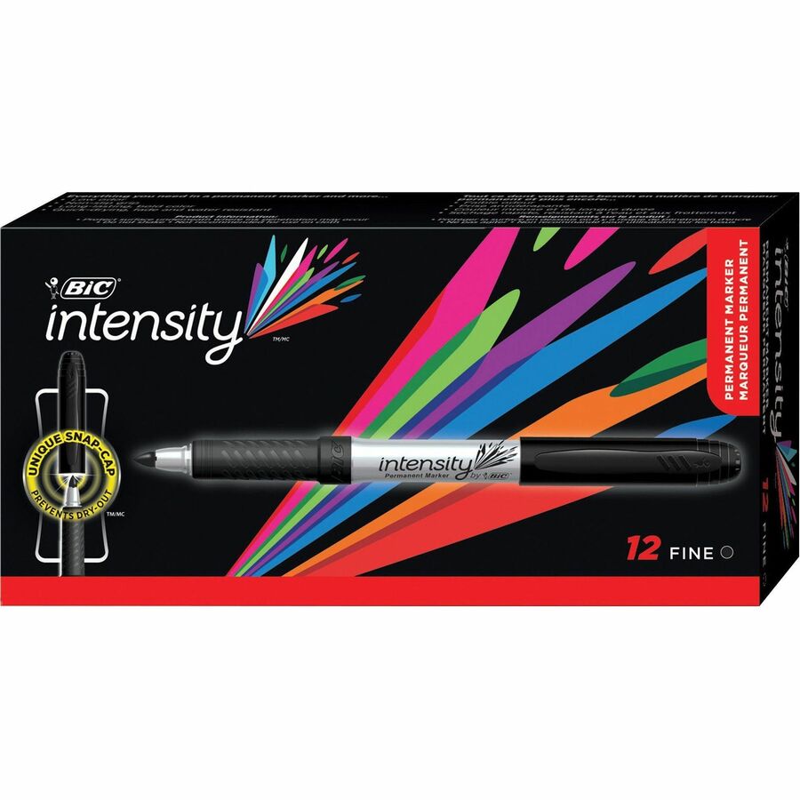 bic-mark-it-fine-point-permanent-markers-fine-marker-point-retractable-black-silver-barrel-18-carton_bicgpm11bkct - 2