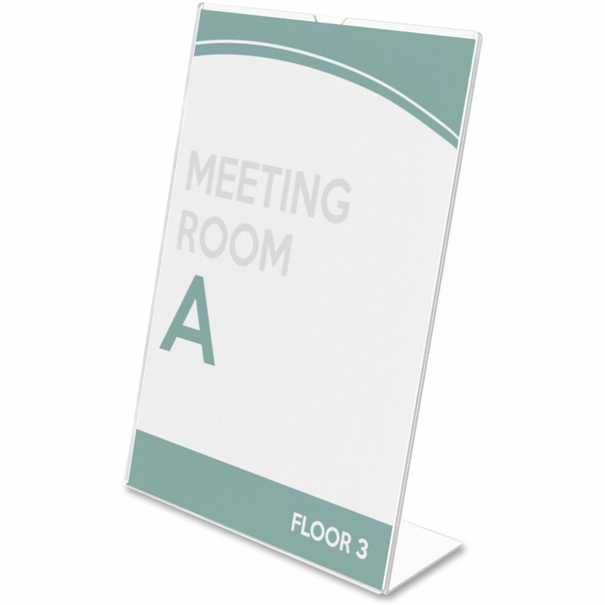 deflecto-superior-image-slanted-sign-holders-12-carton-85-width-x-11-height-x-35-depth-l-shaped-shape-top-loading-durable-polystyrene-clear_def590101ct - 2
