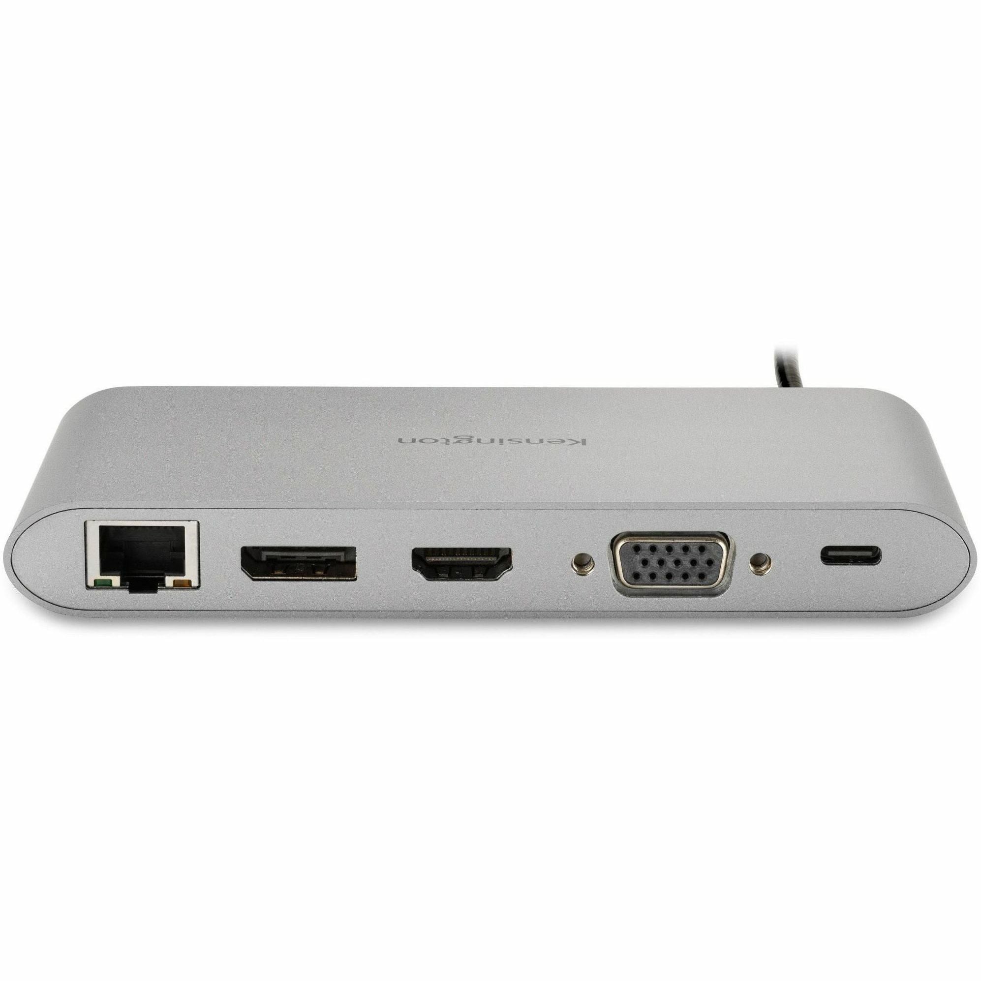 Kensington UH1440P USB-C Dual Video Mobile Dock - for Notebook/Tablet/Smartphone/Monitor - Memory Card Reader - SD, microSD - USB Type C - 2 Displays Supported - Full HD - 1920 x 1080 - 3 x USB Ports - USB Type-A - USB Type-C - 1 x RJ-45 Ports - Netw - 2