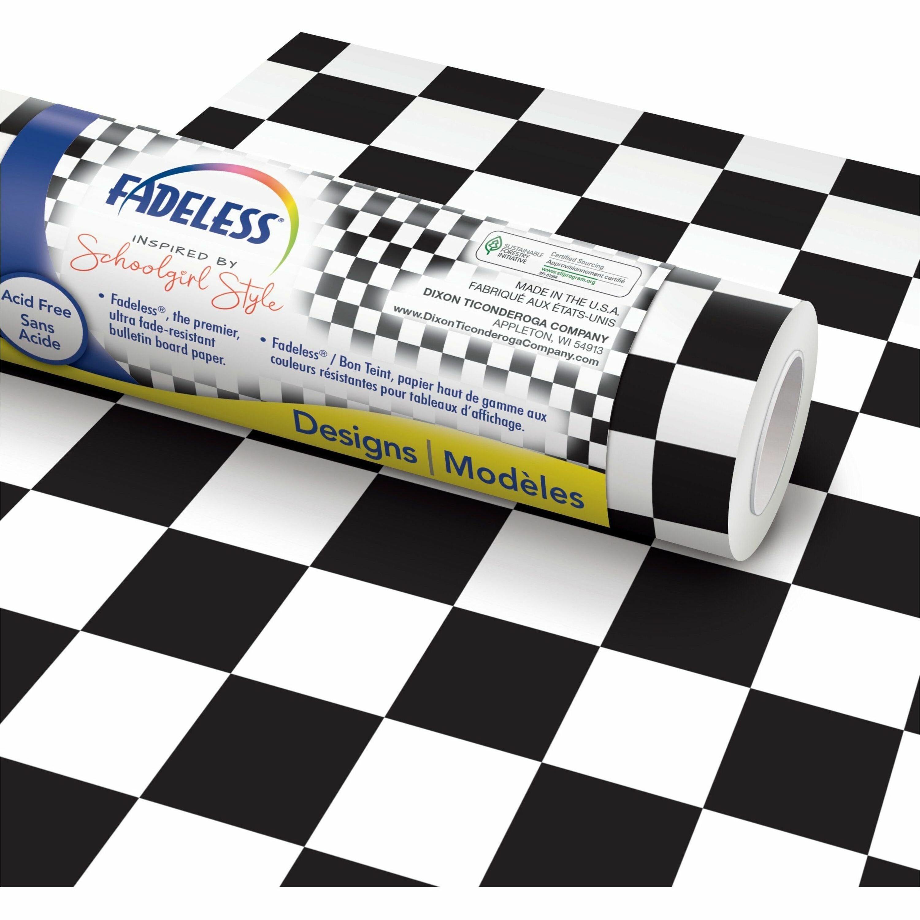 fadeless-bulletin-board-paper-rolls-art-classroom-school-home-office-decoration-door-file-cabinet-48width-x-50-ftlength-1-roll-retro-hopscotch-paper_pacp0040095 - 1