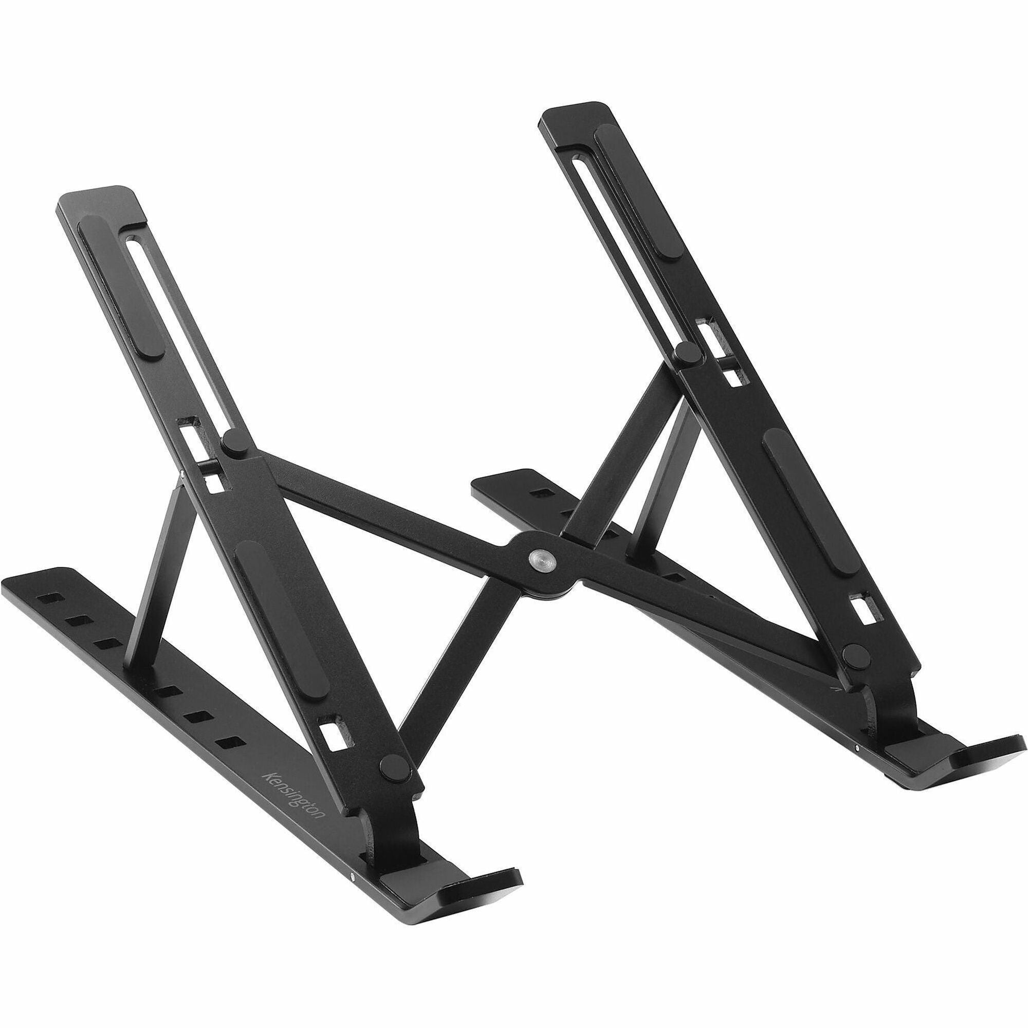 Kensington Collapsible Aluminum Laptop Riser - Up to 16" Screen Support - 11 lb Load Capacity - 5.8" Height - Aluminum - Black - 1
