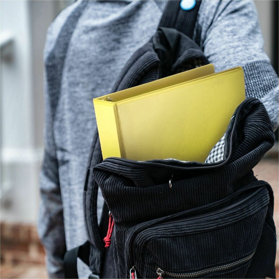Samsill Durable Three-Ring View Binder - 3" Binder Capacity - 625 Sheet Capacity - 3 x D-Ring Fastener(s) - 2 Internal Pocket(s) - Polypropylene, Chipboard - Yellow - Recycled - Durable, PVC-free, Ink-transfer Resistant, Clear Overlay, Sturdy - 1 Eac - 2