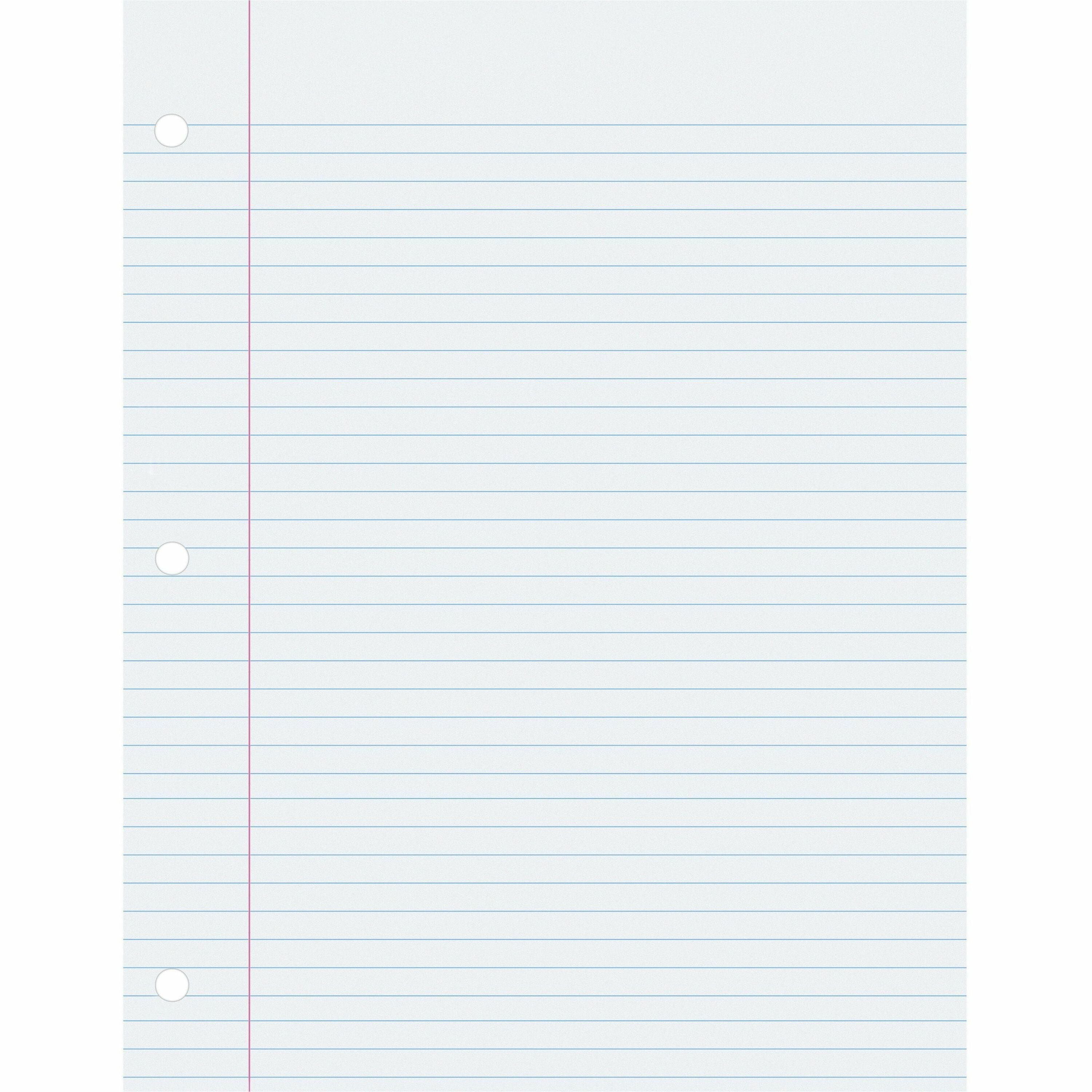 Pacon College-Ruled Filler Paper - 500 Sheets - Ruled Red Margin - 3 Hole(s) - 8 1/2" x 11" - White Paper - Smooth, Hole-punched, Recyclable - 1 Pack