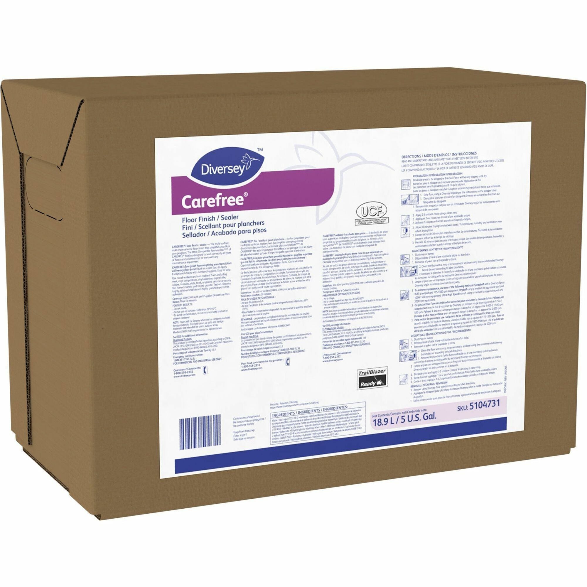 diversey-carefree-floor-finish-sealer-ready-to-use-640-fl-oz-20-quart-ammonia-scent-1-each-versatile-easy-to-use-durable-slip-resistant-off-white_dvo5104731 - 1