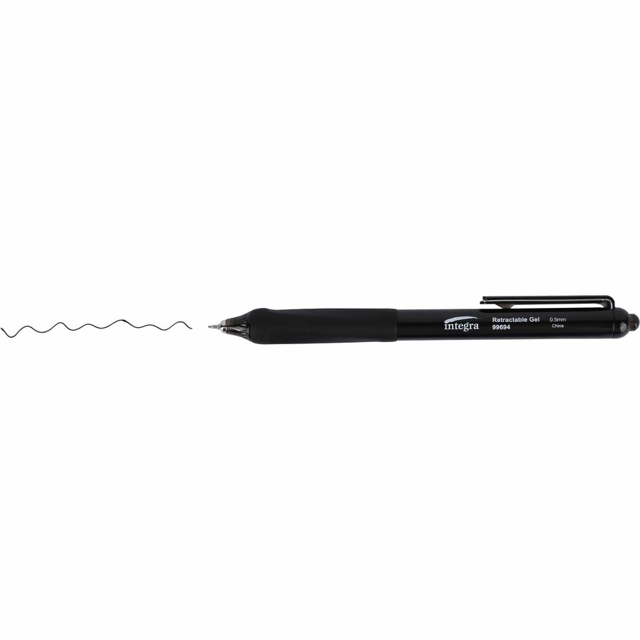 integra-silent-retractable-gel-pens-05-mm-pen-point-size-retractable-black-12-box_ita99694 - 2