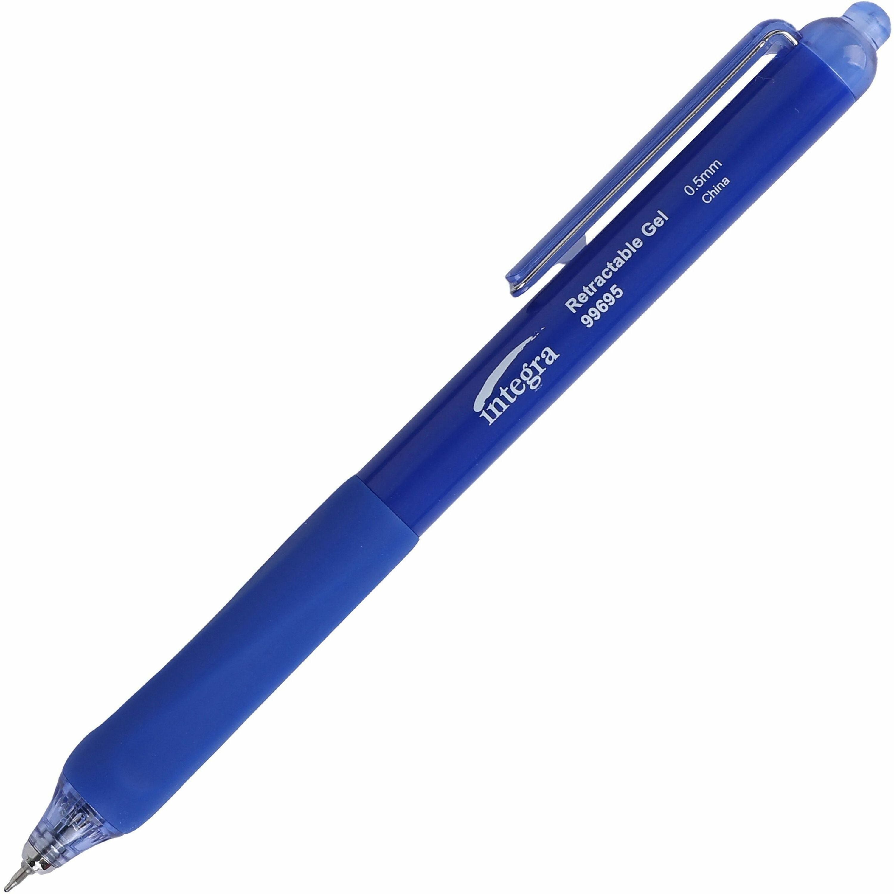 integra-silent-retractable-gel-pens-05-mm-pen-point-size-retractable-blue-12-box_ita99695 - 1