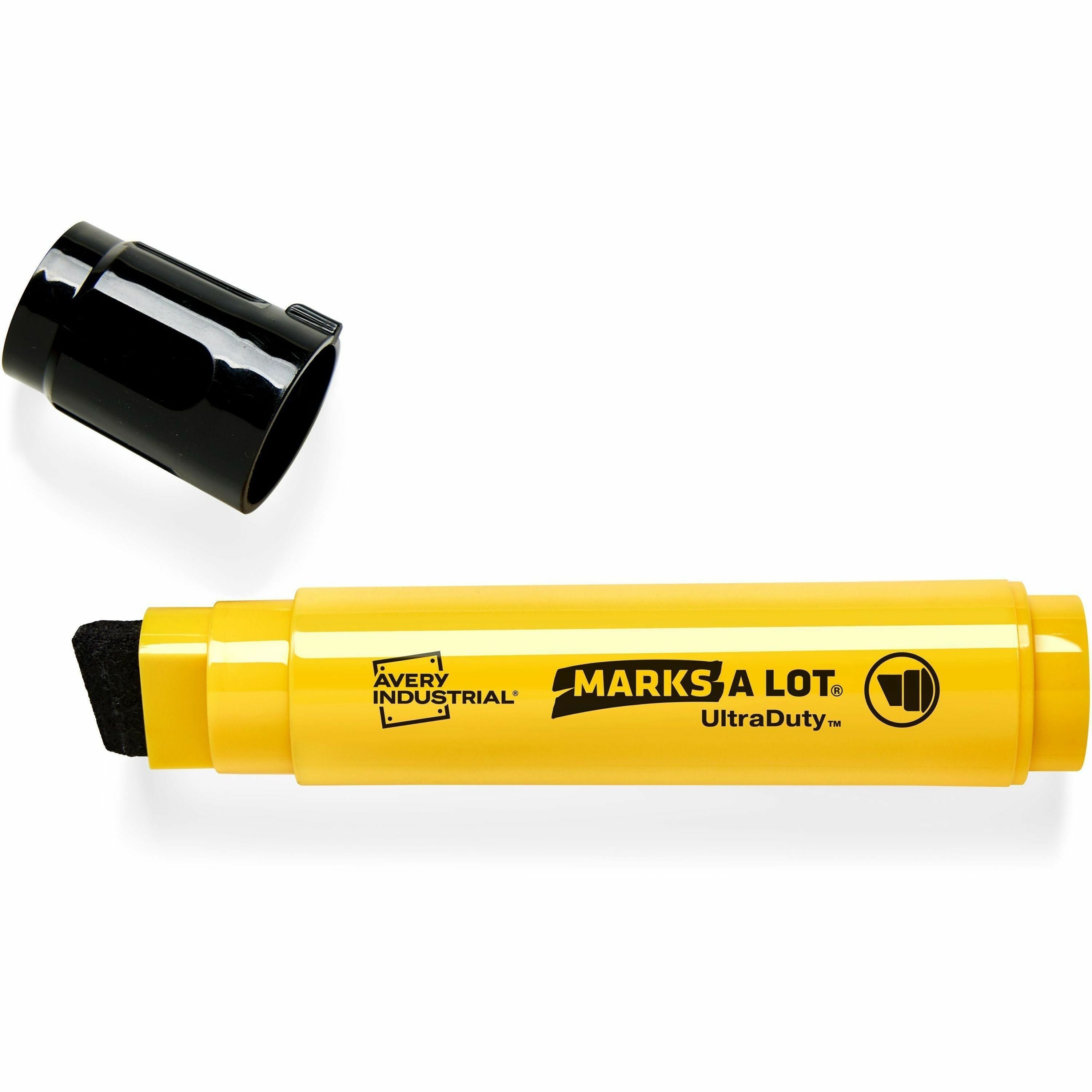 Avery UltraDuty Markers, XL Wide Tip, 1 Black Marker (29865) - Narrow, Bold Marker Point - 18 mm Marker Point Size - Chisel Marker Point Style - Black - Polyester Tip - 1 - 2