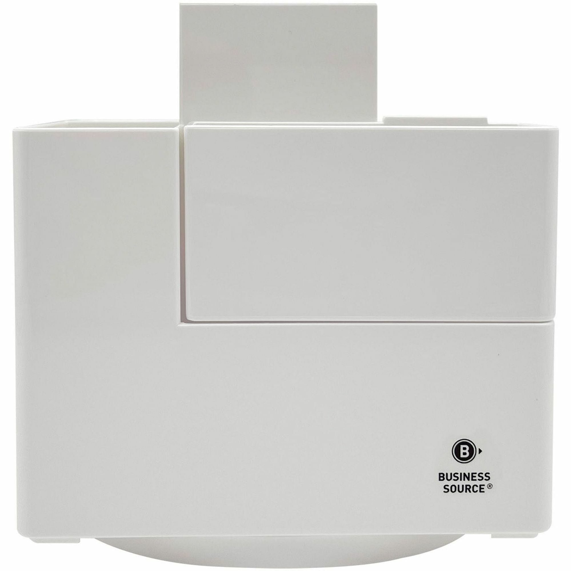 business-source-modular-rotatable-pen-cup-6-compartments-51-height-x-47-width-x-47-depth-modular-sturdy-durable-white-polyethylene-terephthalate-pet-1-each_bsn11878 - 2