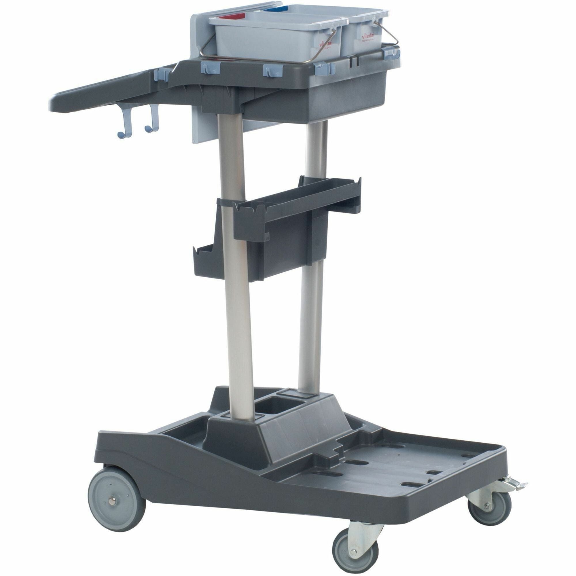 Vileda Professional VoleoPro Cart - 4 Casters - Plastic, Aluminum, Anodized Aluminum, Steel - x 4.8" Width x 8" Depth x 17.8" Height - Gray - 1 Each - 1