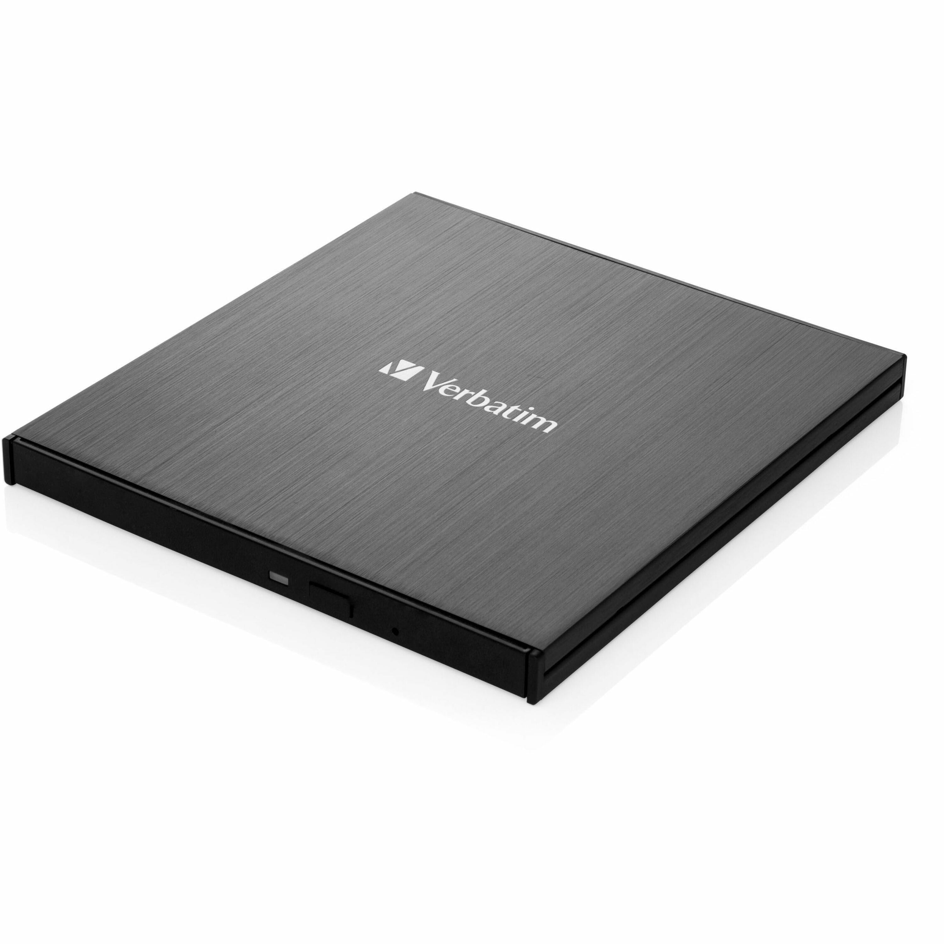 External Slimline Blu-ray Writer - BD-R, CD-R, DVD+R, DVD-R Support/24x CD Write/6x BD Write/8x DVD Write - USB 3.2 Gen 1 - Slimline - BUS Powered - 1